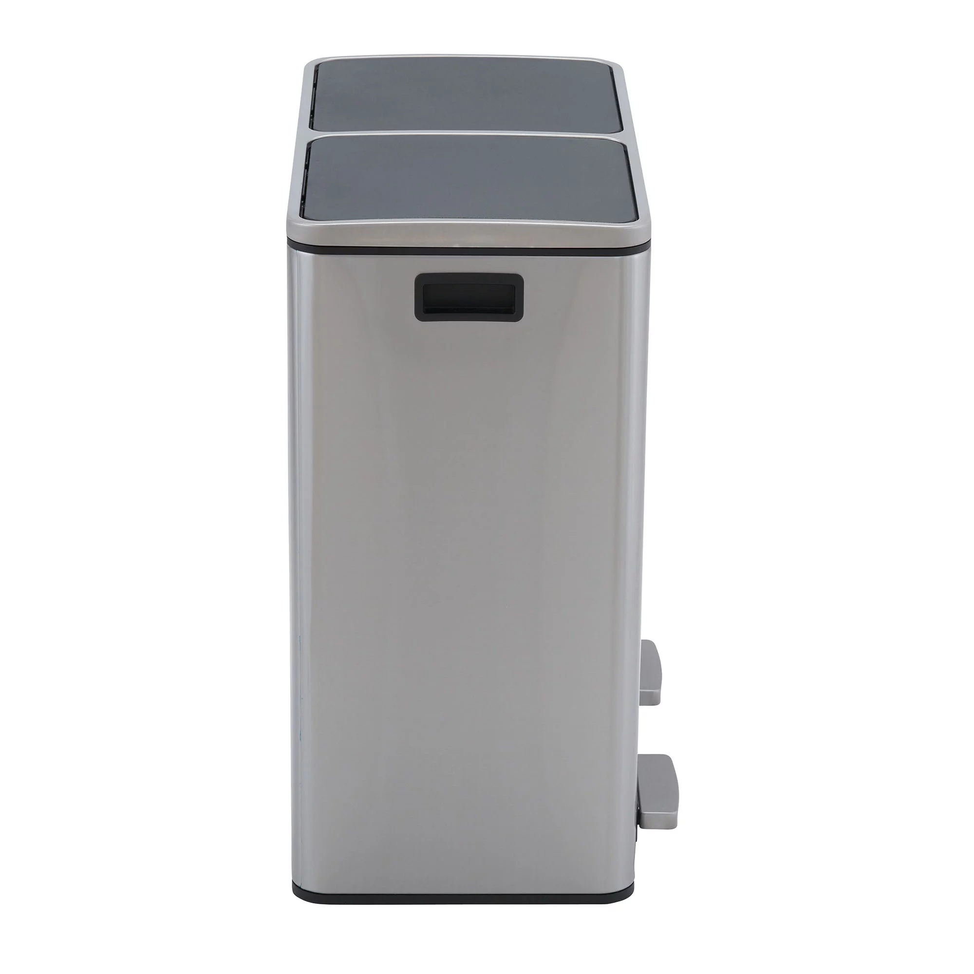 Design Trend Dual Compartments Stainless Steel Kitchen Step On Garbage Can and Recycle, 8 gal