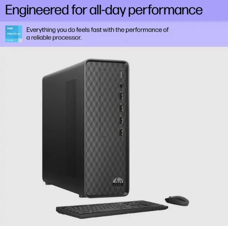 Open Box HP SLIM DESKTOP Pentium Silver J5040 8 256GB SSD S01-AF2023W - Black