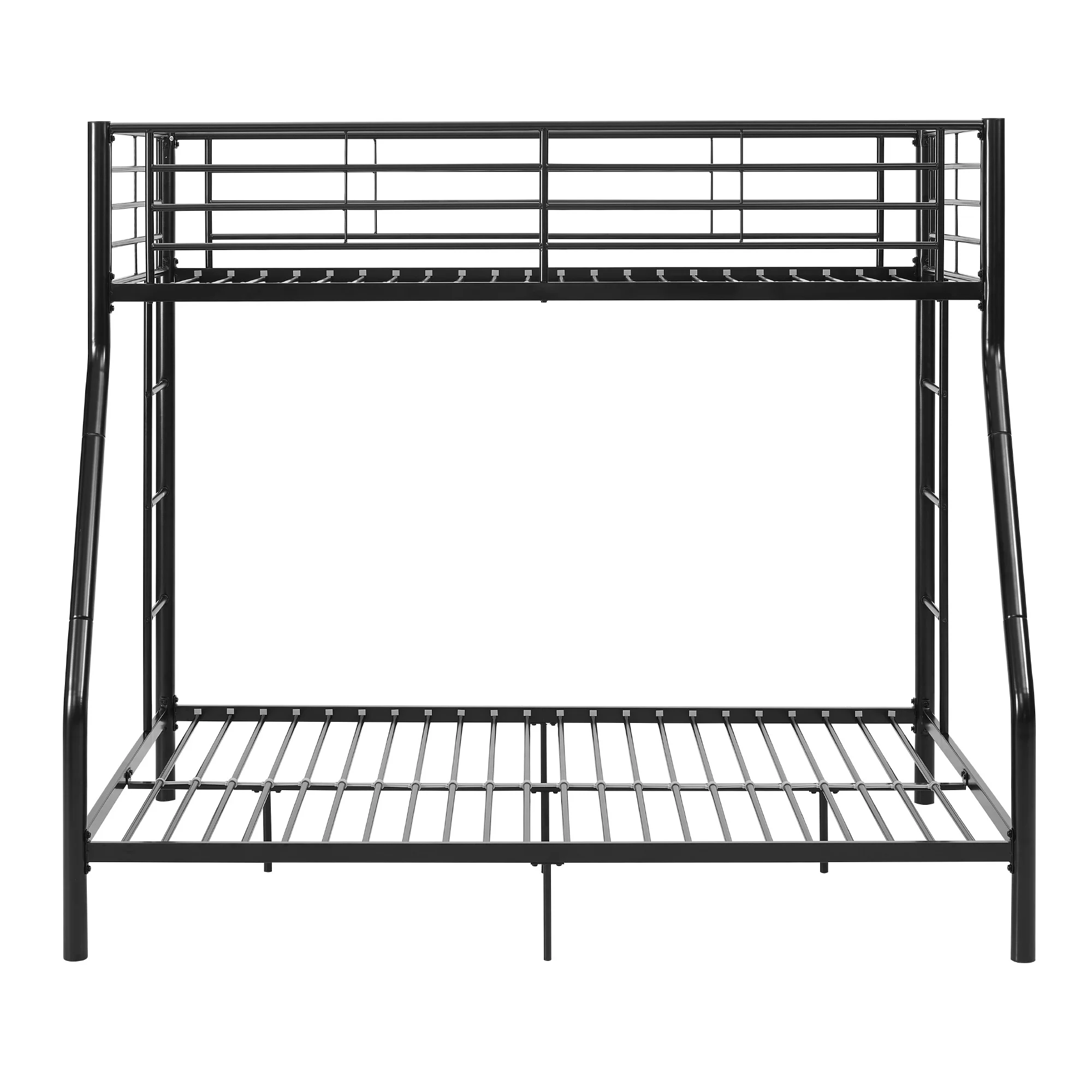 Walker Edison Premium Twin Over Full Metal Bunk Bed, Black