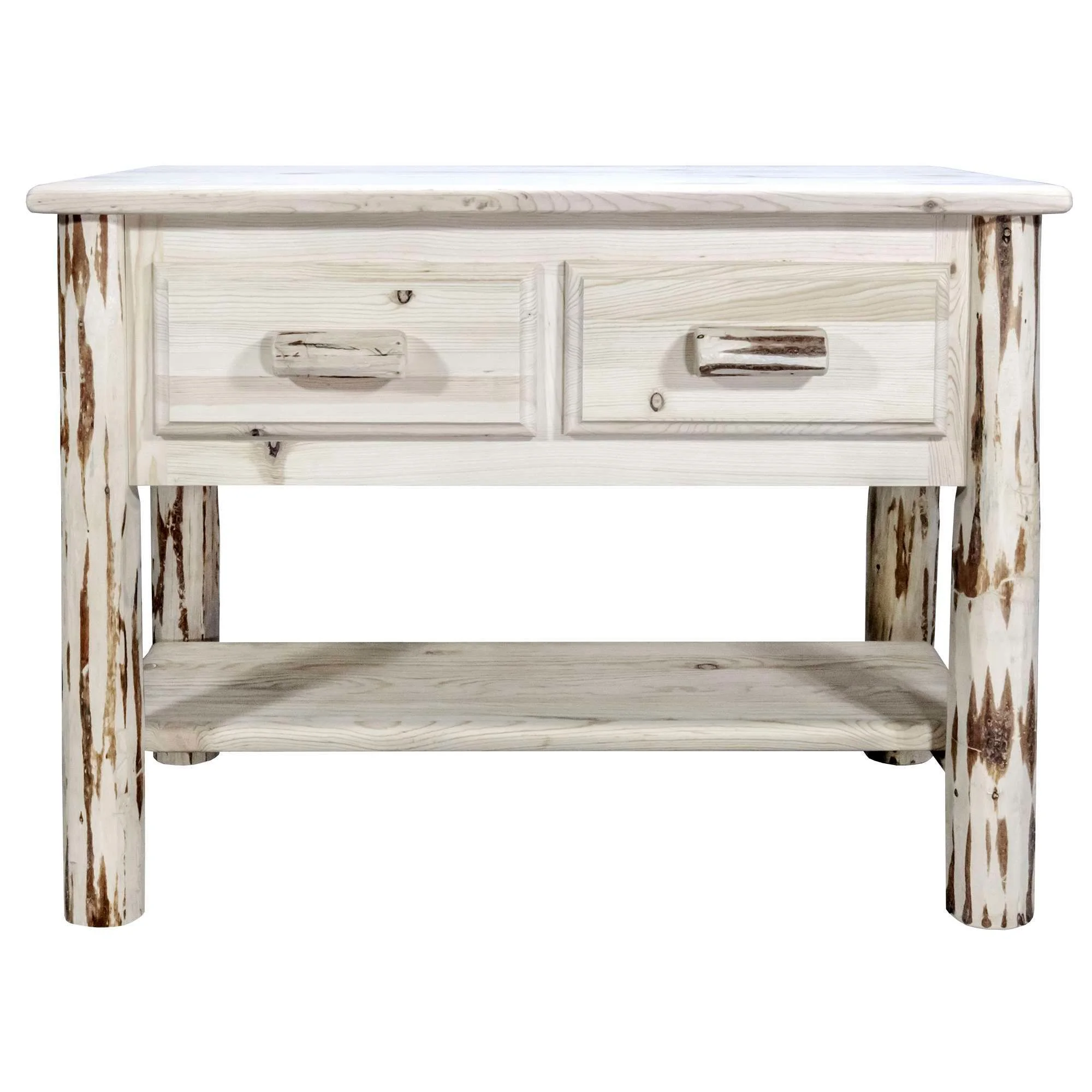 Montana Collection Console Table w/ 2 Drawers, Clear Lacquer Finish