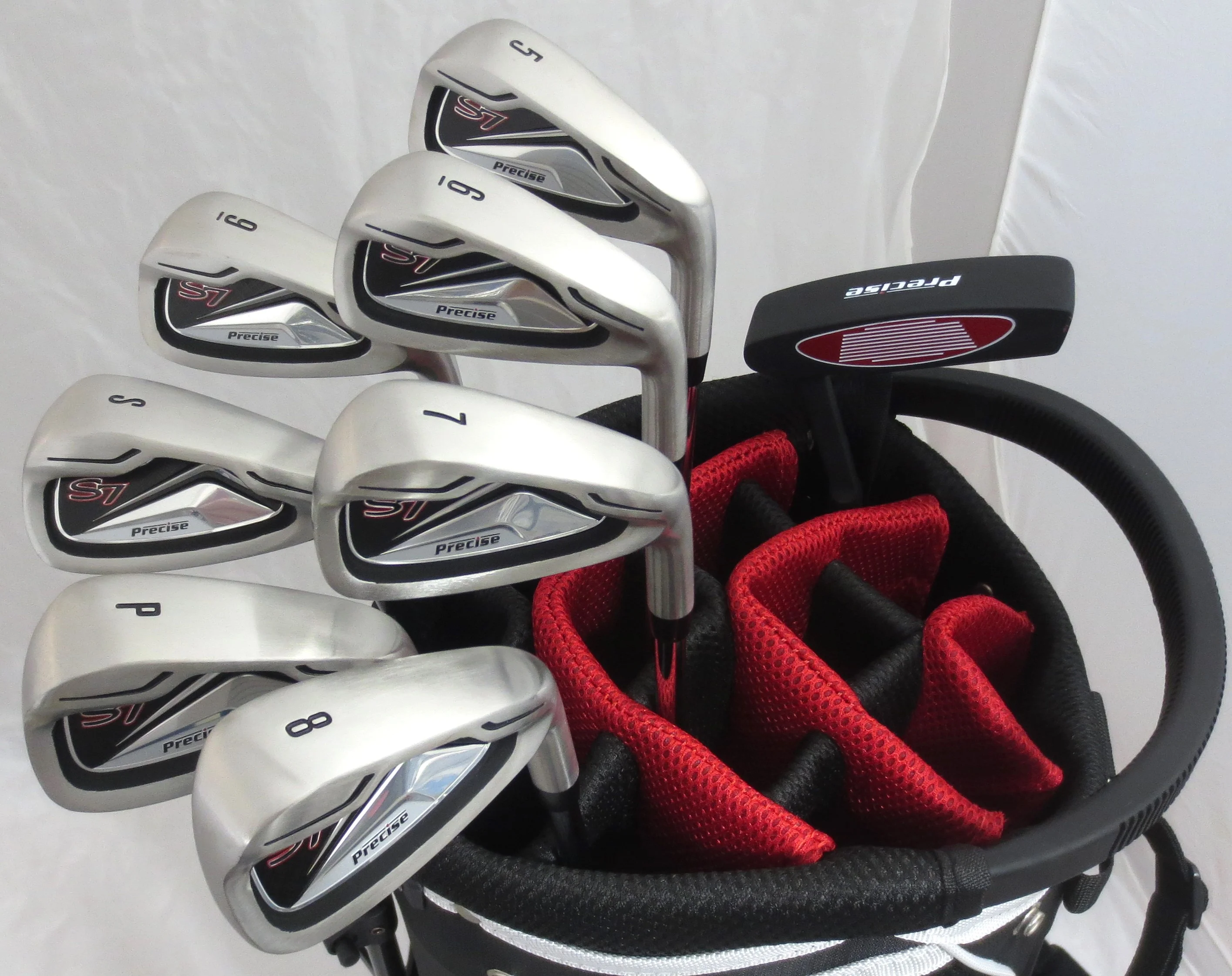 2024 Mens S7 Golf Set Driver, 3 & 5 Woods, Hybrid, Irons, Sand Wedge, Putter and Bag 12 Clubs Complete Right Handed Stiff Flex