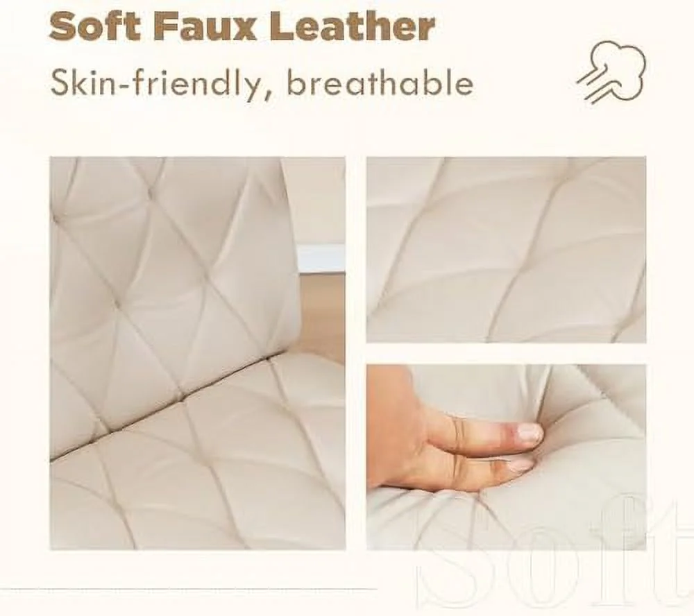 FDSHOIYN Ergonomic Desk Chair no Wheels Criss Cross Chair Adjustable Home Office Chair with Armrest Executive Swivel Mid Back Chair Brown