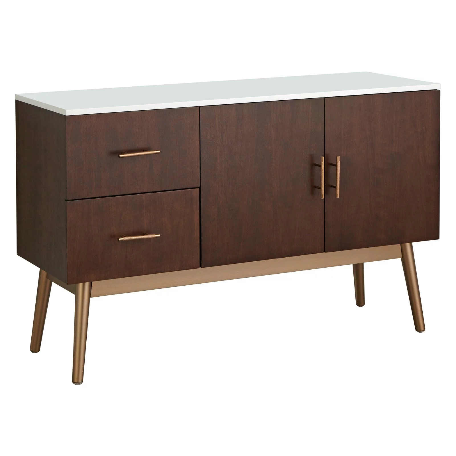 Simple Living  Stacy Mid-Century Buffet/Sideboard Walnut Walnut Finish Cabinets, Drawers