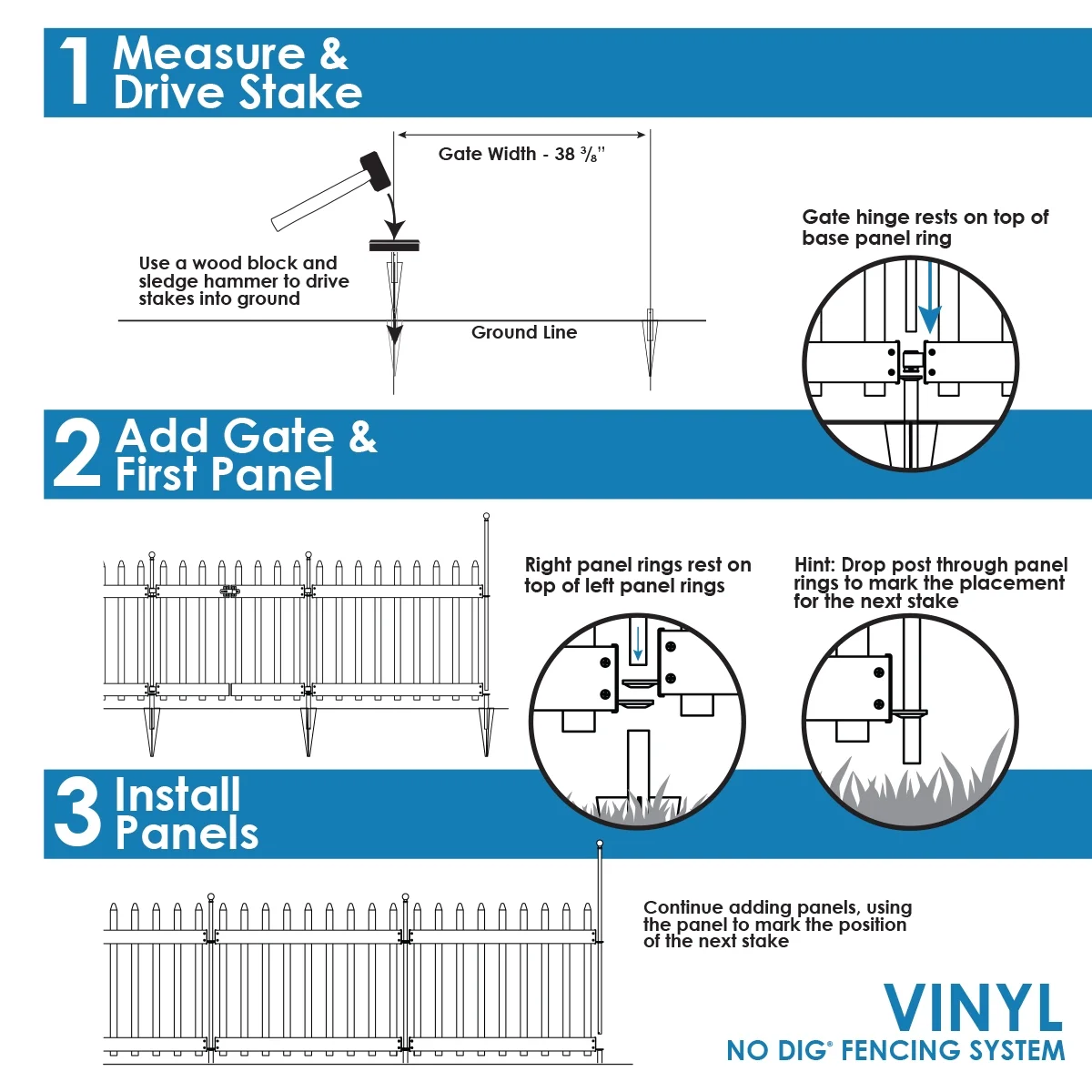 Yardlink White Vinyl Fence Gate, 34 inch H x 39-1/4 inch W