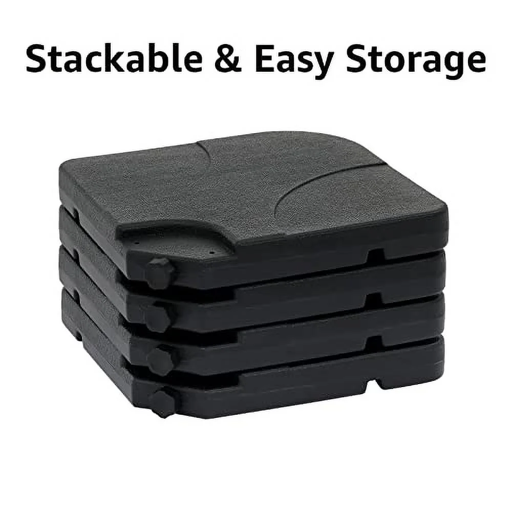 COBANA 4-Piece Cantilever Offset Patio Umbrella Base, Easy Filling Umbrella Stand Weights, Water/Sand Filled, Max 170lbs