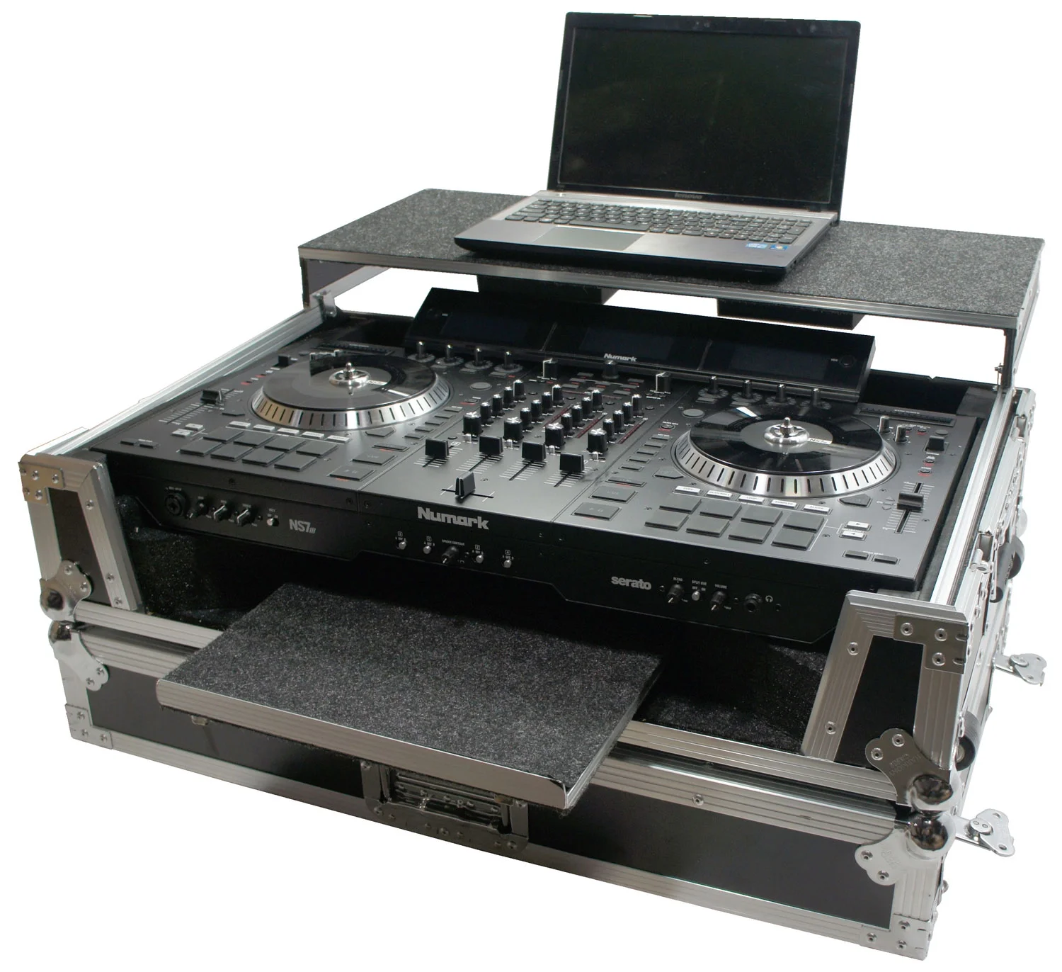 Harmony HCNS7IIWLTTR Flight Glide Laptop Stand Road DJ Custom Case Numark NS7II