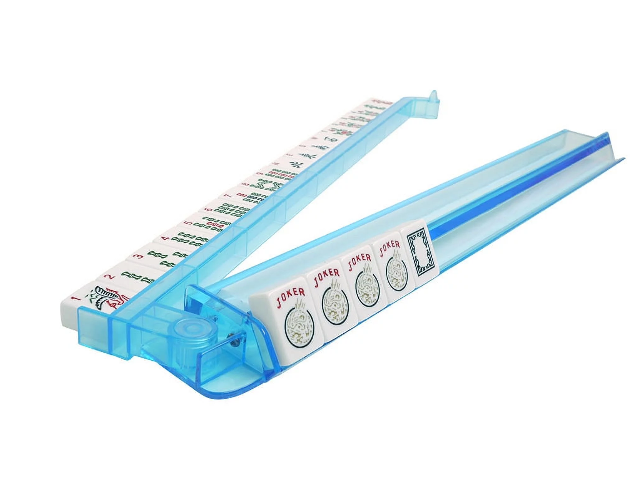 Soft-Sided American Mah Jongg Set by Linda Li with White Tiles and Modern Pushers - Blue Paisley Soft Bag