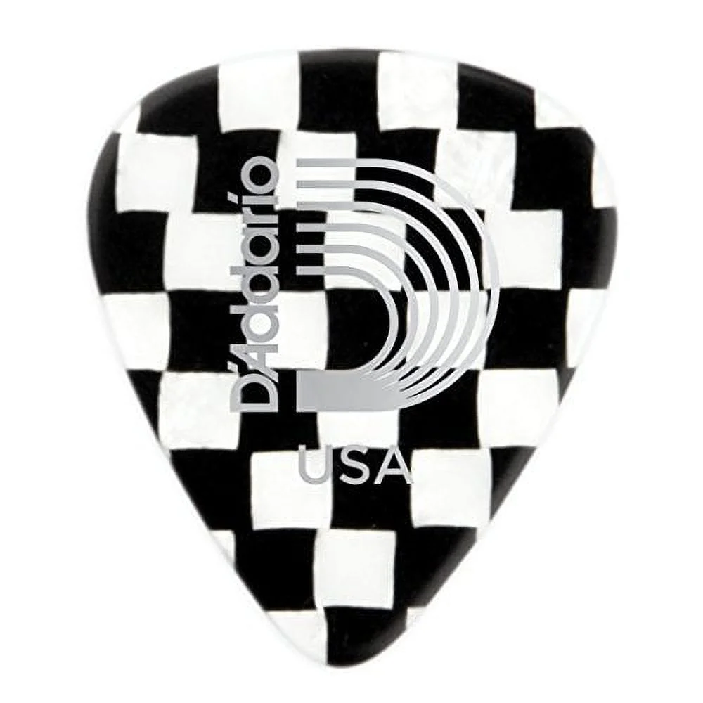 D'Addaro Checkerboard Celluloid Guitar Picks, Heavy, 10 Pack