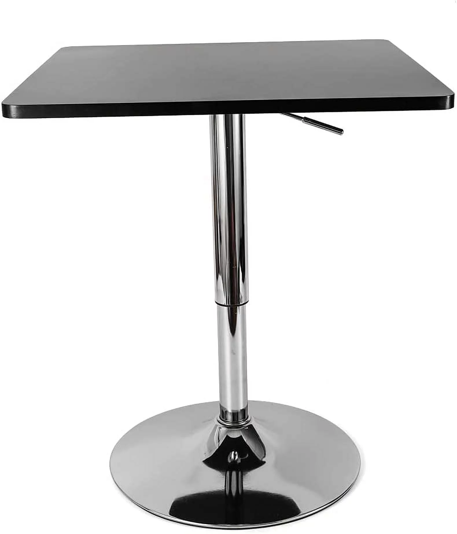 JYHOME 23.6'' Square  Table  Height Adjustable Pub Table 27-35.4 Inches  Swivel Pub Table  Cocktail Table with Base  Perfect for Home  Coffee Small Space  Black