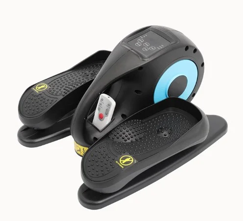 5 Gears Corded Under-desk Elliptical Machine for Seniors, Electric Elliptical Trainer Ellipse Leg Exerciser for Seniors Fully Assembled, Seated Pedal Exerciser with Remote Control (Blue)