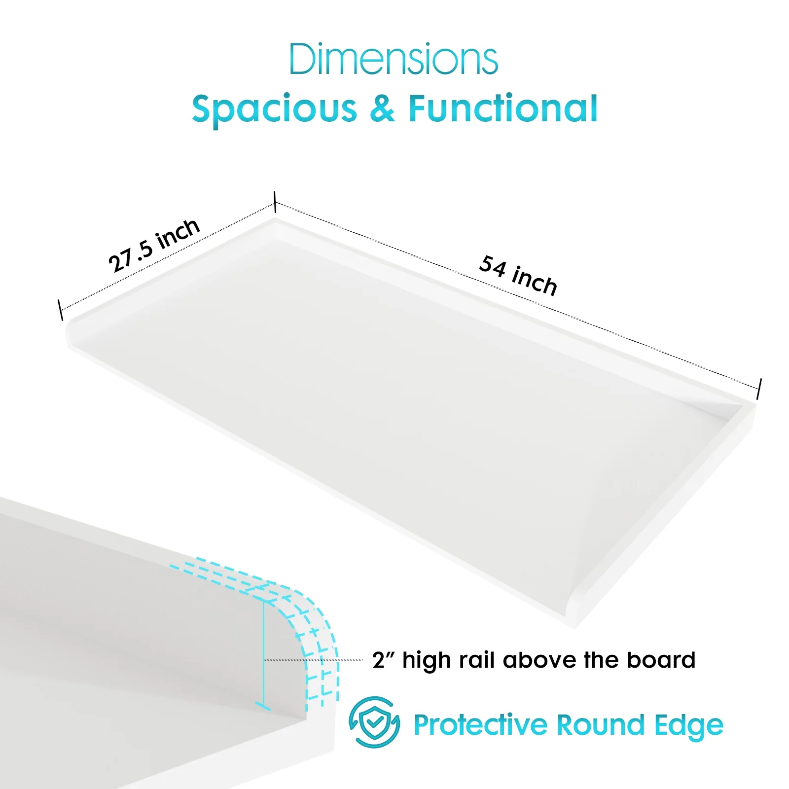 Kaboon Washer Dryer Countertop and Shelves Set, Model-KBCS5427BS, White