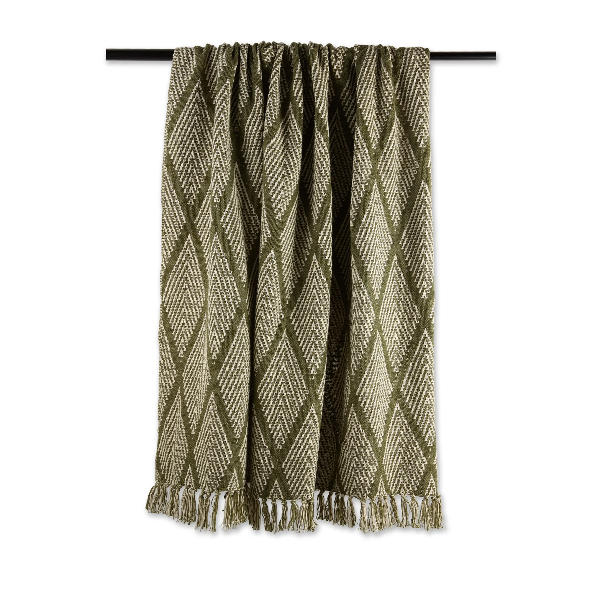 DII Olive Green Tone Multi Diamond 100-percent Cotton Throw 50x60 inches