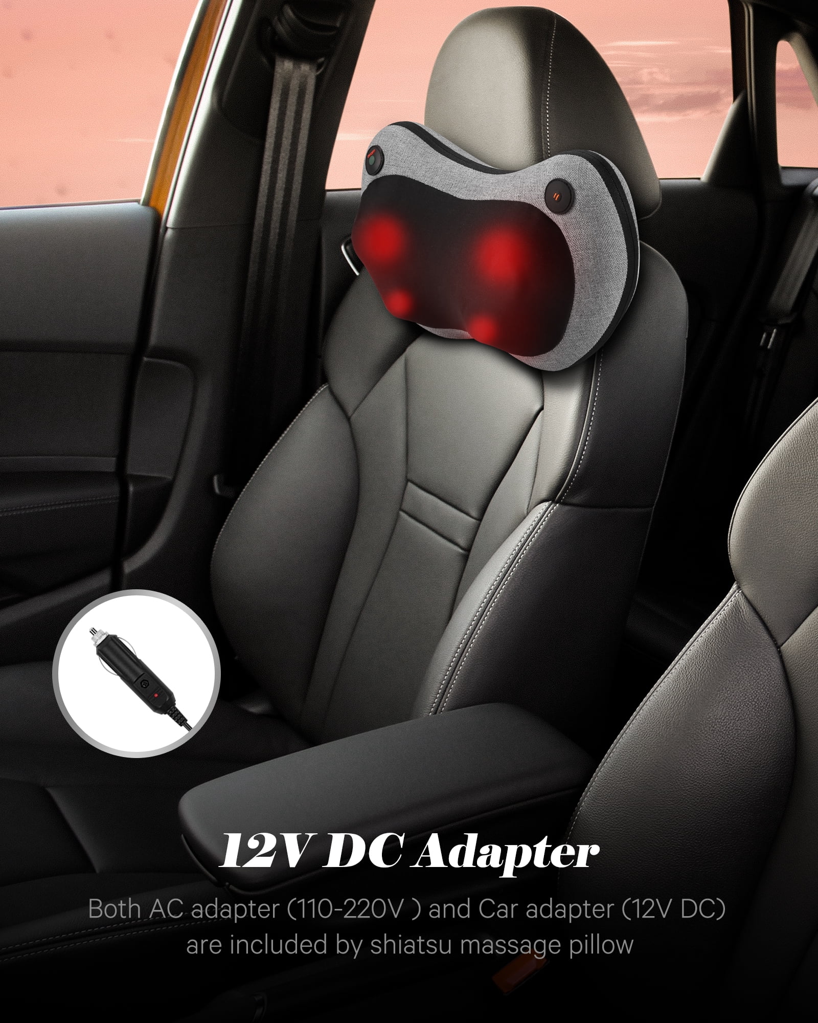 Naipo Shiatsu Neck Back Massager with Heat, Electric Massager Deep Tissue Kneading Massage to Relief Shoulder Muscles