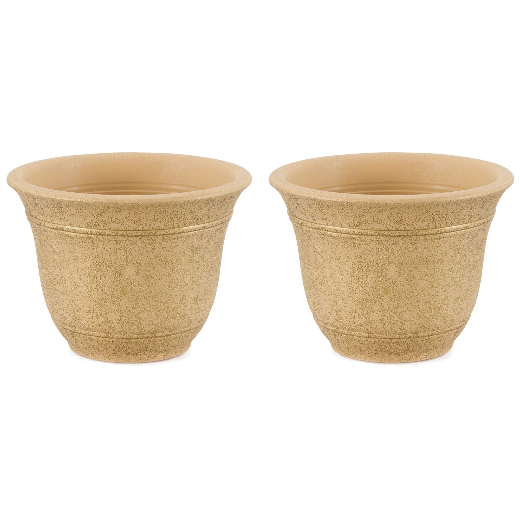 HC Companies Sierra 10 Inch Round Garden Planter Pot (2 Pack)