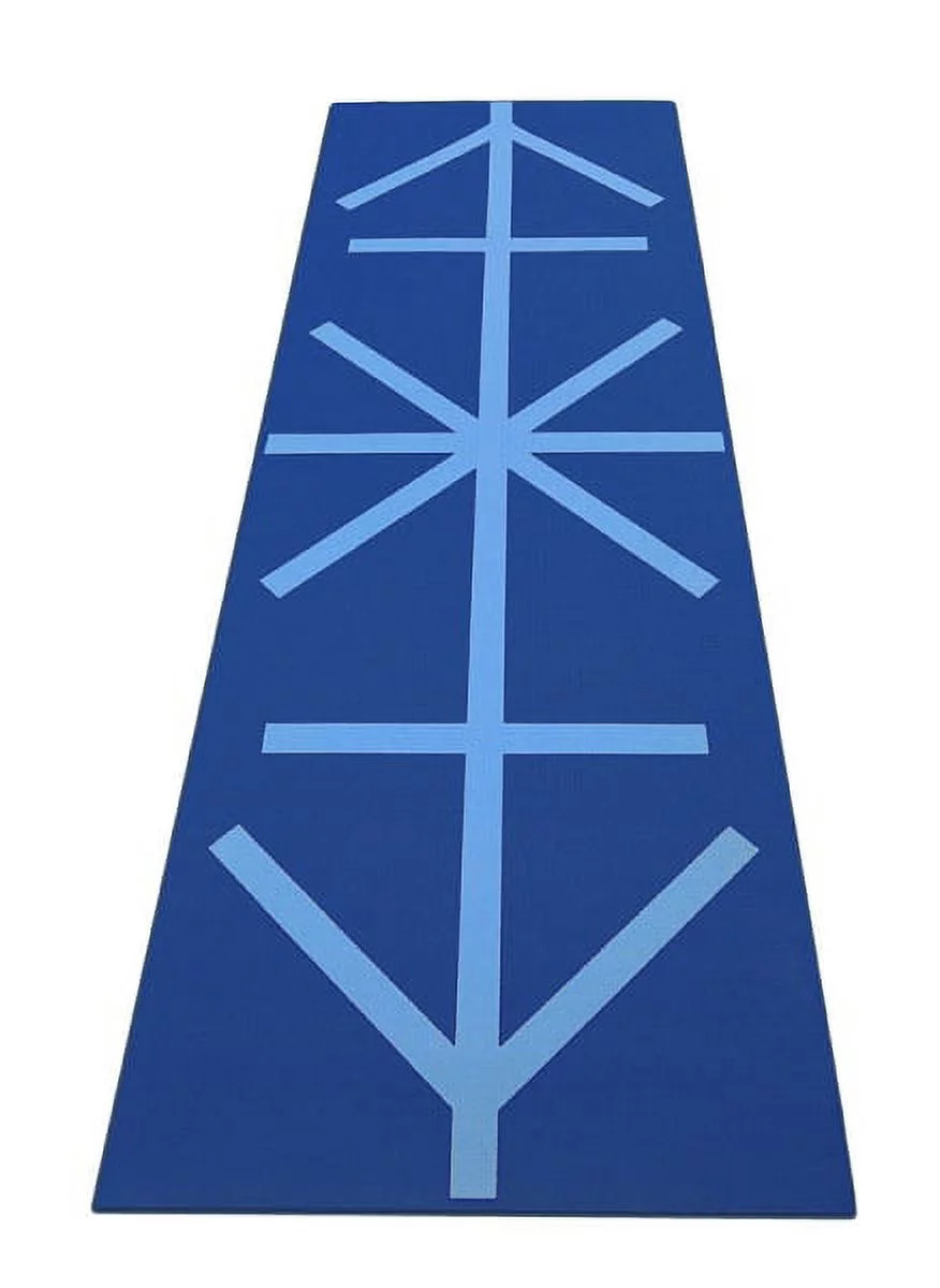 Yoga Direct Premium Printed 1/4 Inch Alignment Yoga Mat - Blue
