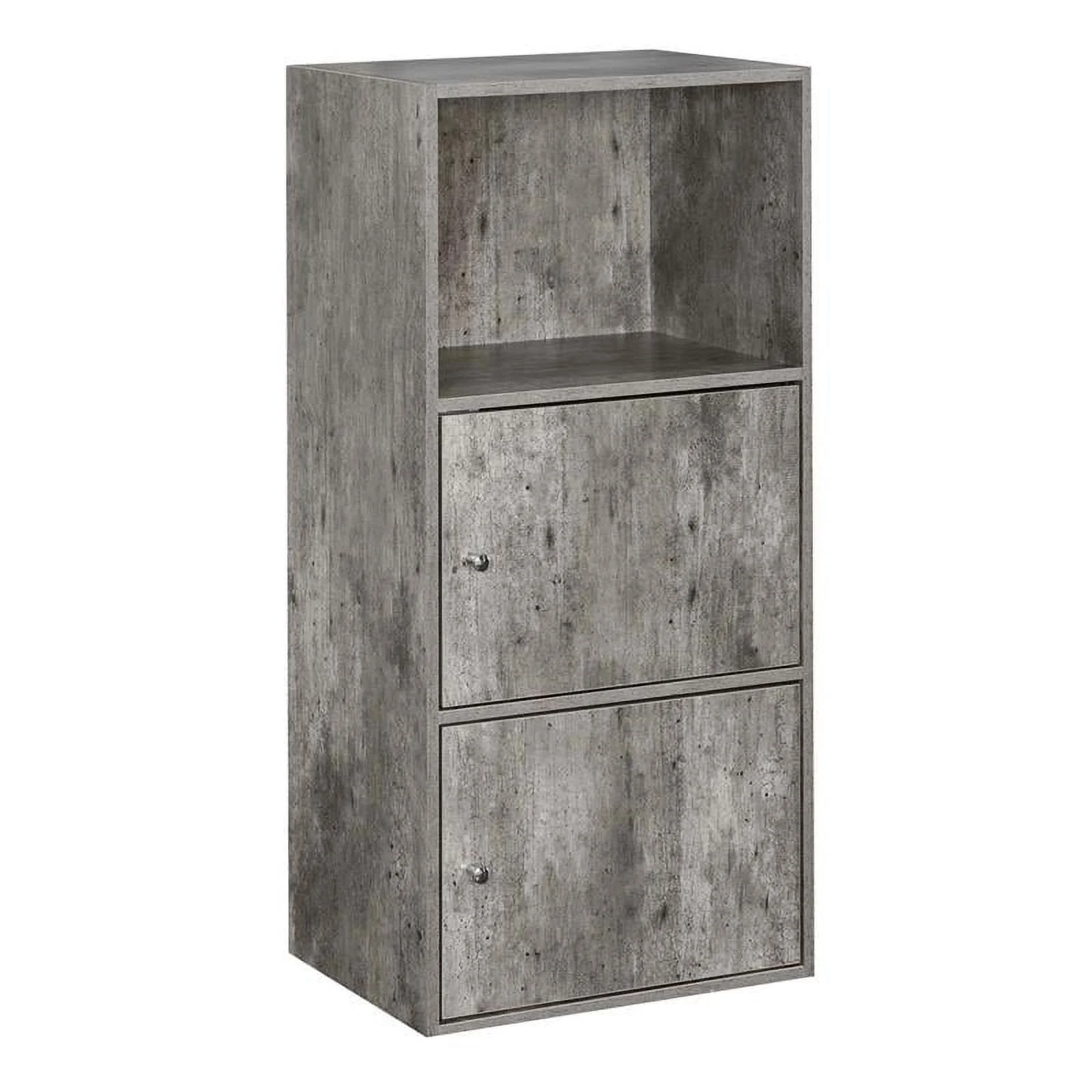 Pemberly Row Storage 2 Door Cabinet in Gray Faux Birch Wood Finish