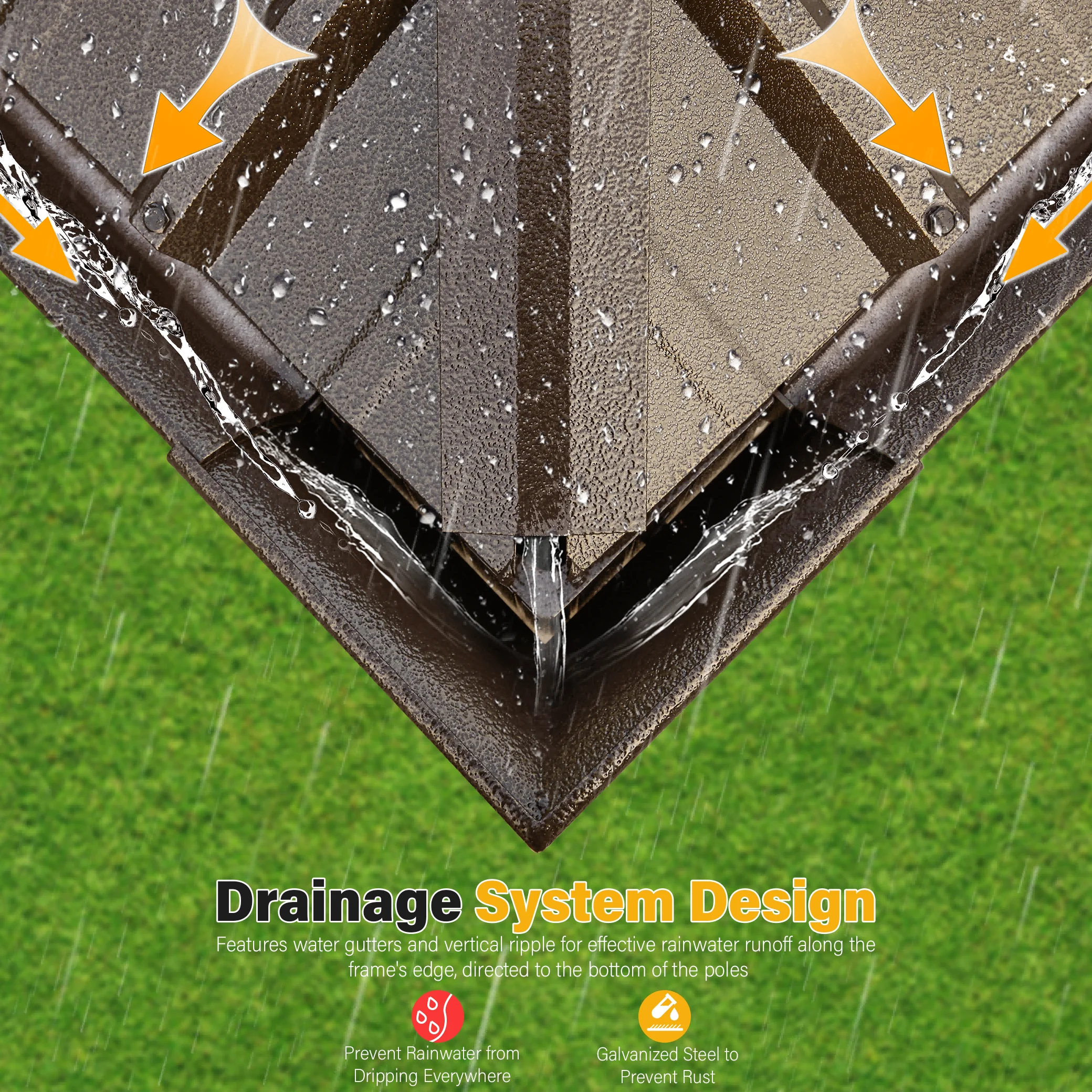 Richryce 12' X 14' Hardtop Gazebo Aluminum Frame Gazebo with Galvanized Steel Double Roof