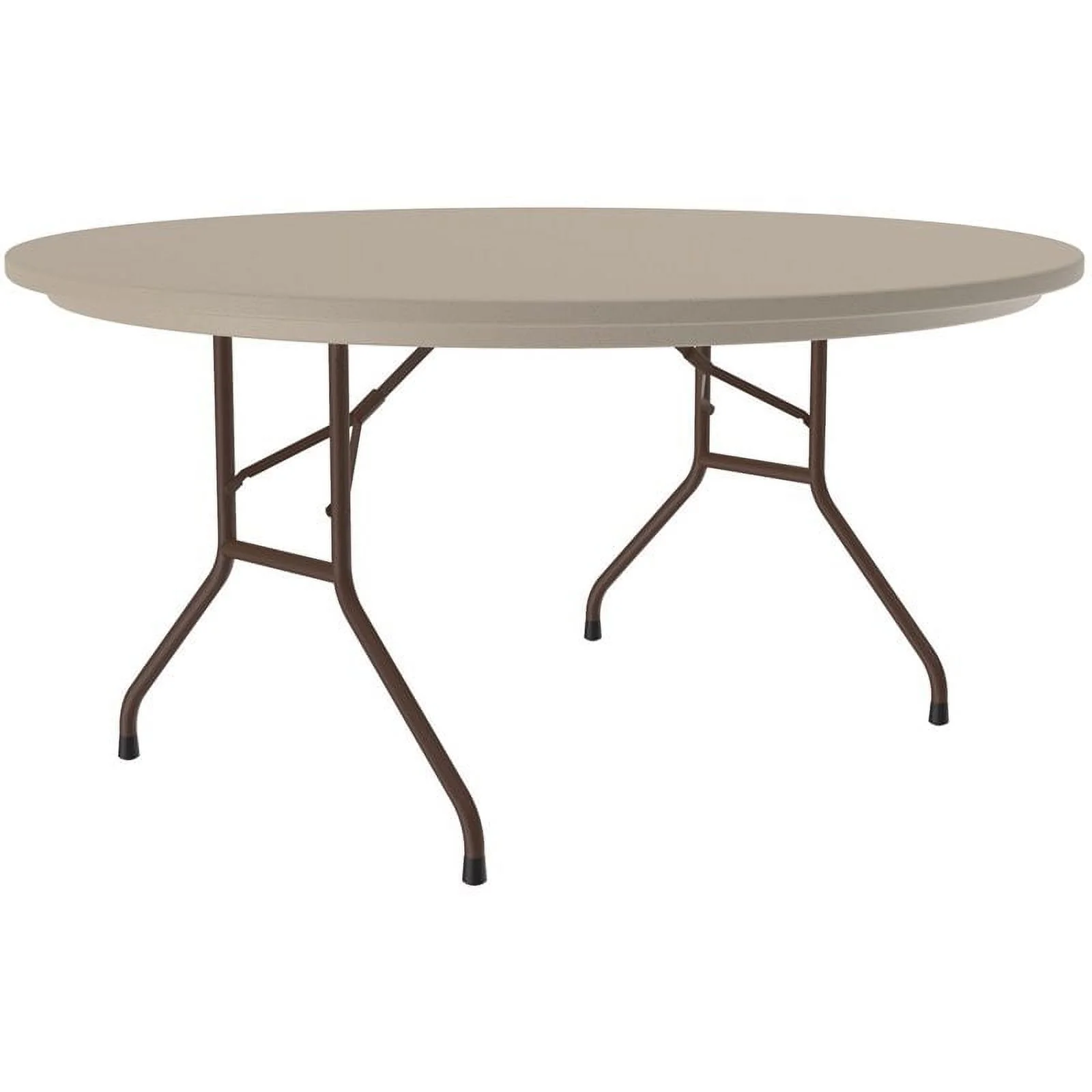 Correll Plastic Resin Folding Table with Blow Molded Top in Mocha Brown Granite
