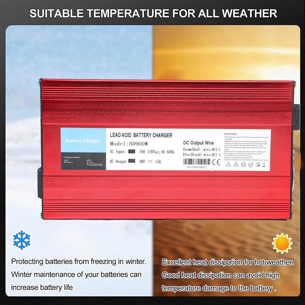 JLLOM High Quality 48V 15Amp Club Car Golf Cart Battery Charger - Fast Charging with 900W Power