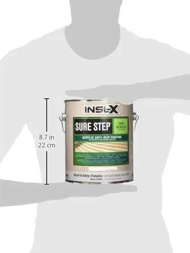 COMPLEMENTARY COATINGS SU0110092-01 INSL-X Sure Step Acrylic Tintable White Anti-Slip Concrete Coating, 1 gallon, Tintable White
