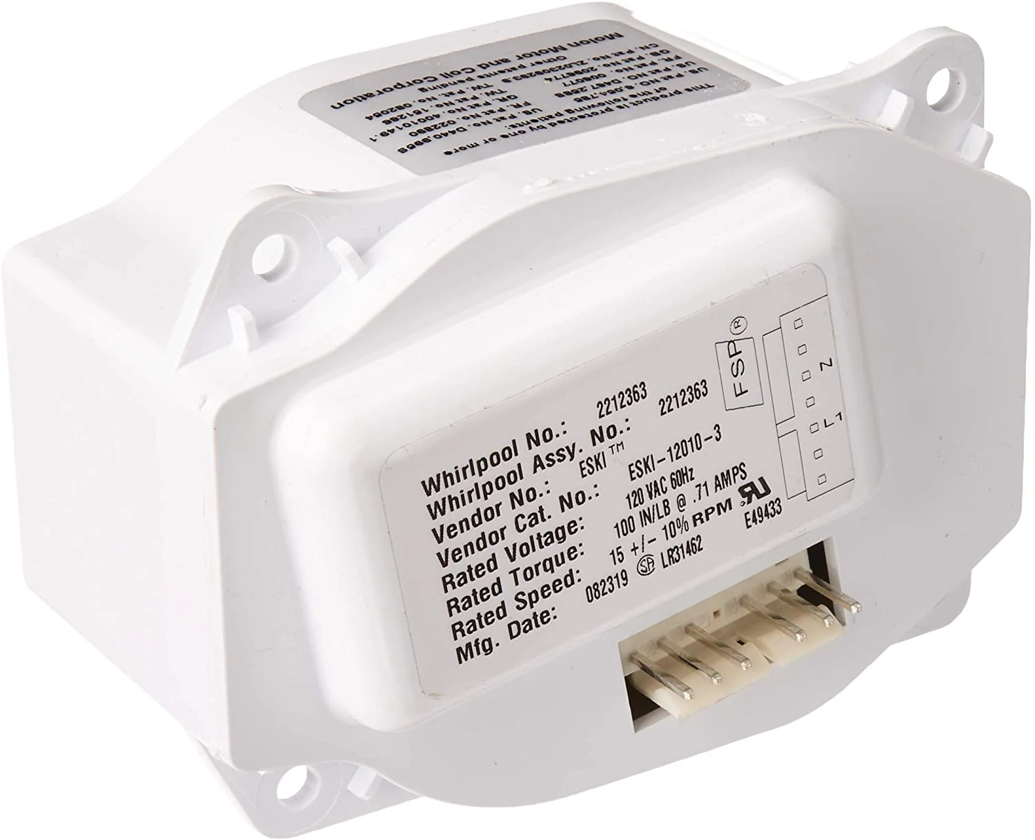 Genuine Whirlpool WP2212363 Auger Motor