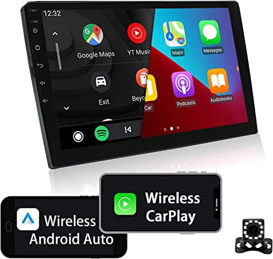 Binize Double Din Car Stereo  Wireless carplay Android auto 9 Inch Touch Screen Android Car Radio GPS Navigation Head Unit with FM, Bluetooth,Mirror Link