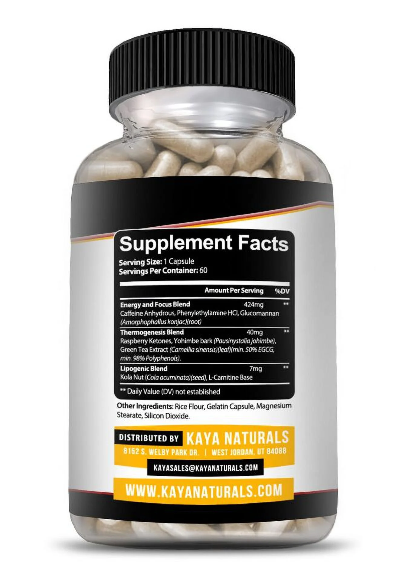 Premium OXY Burn Thermogenic 471mg, Appetite Control, Weight Loss, Fat Burner 60 capsule