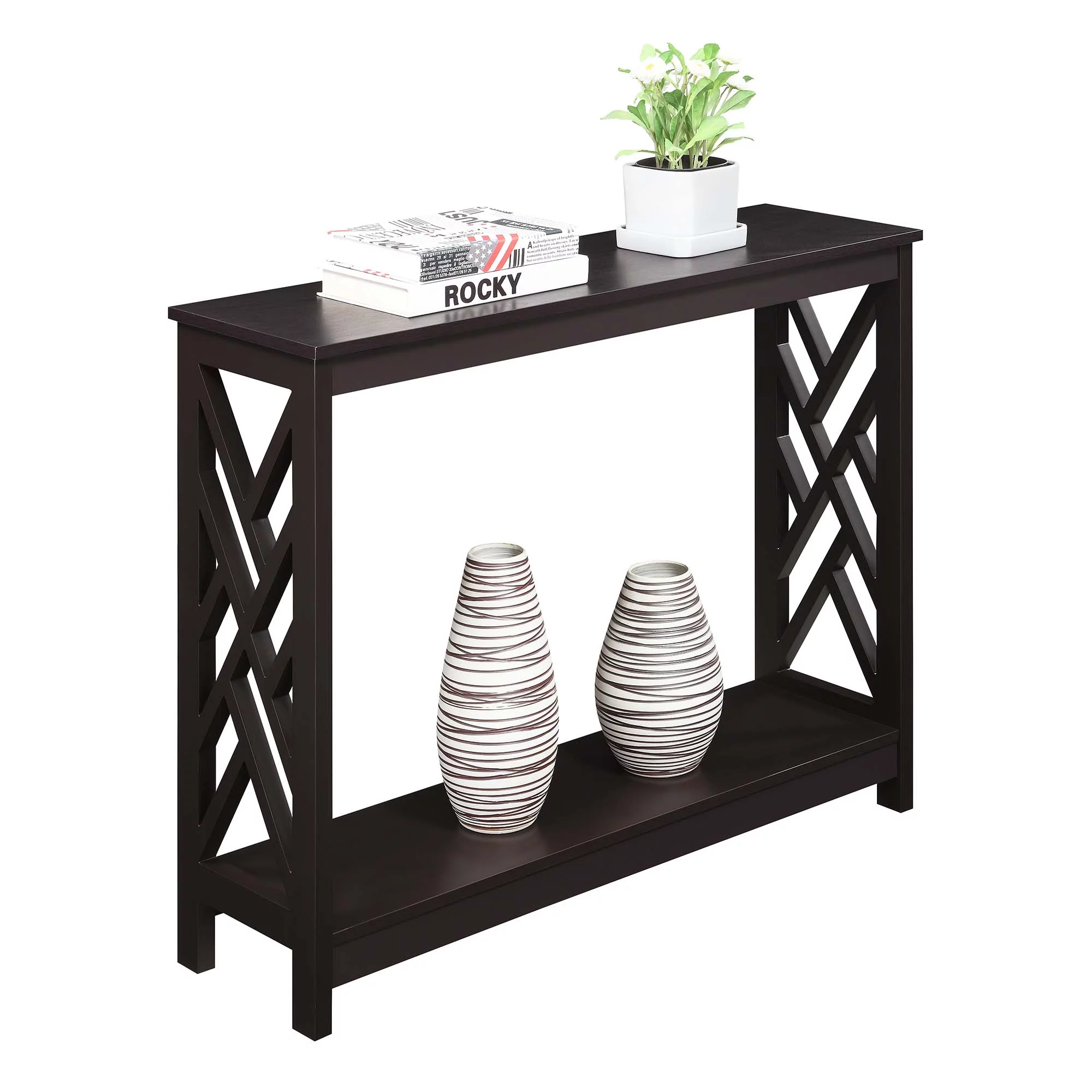 Convenience Concepts Titan Console Table with Shelf, Multiple Finishes