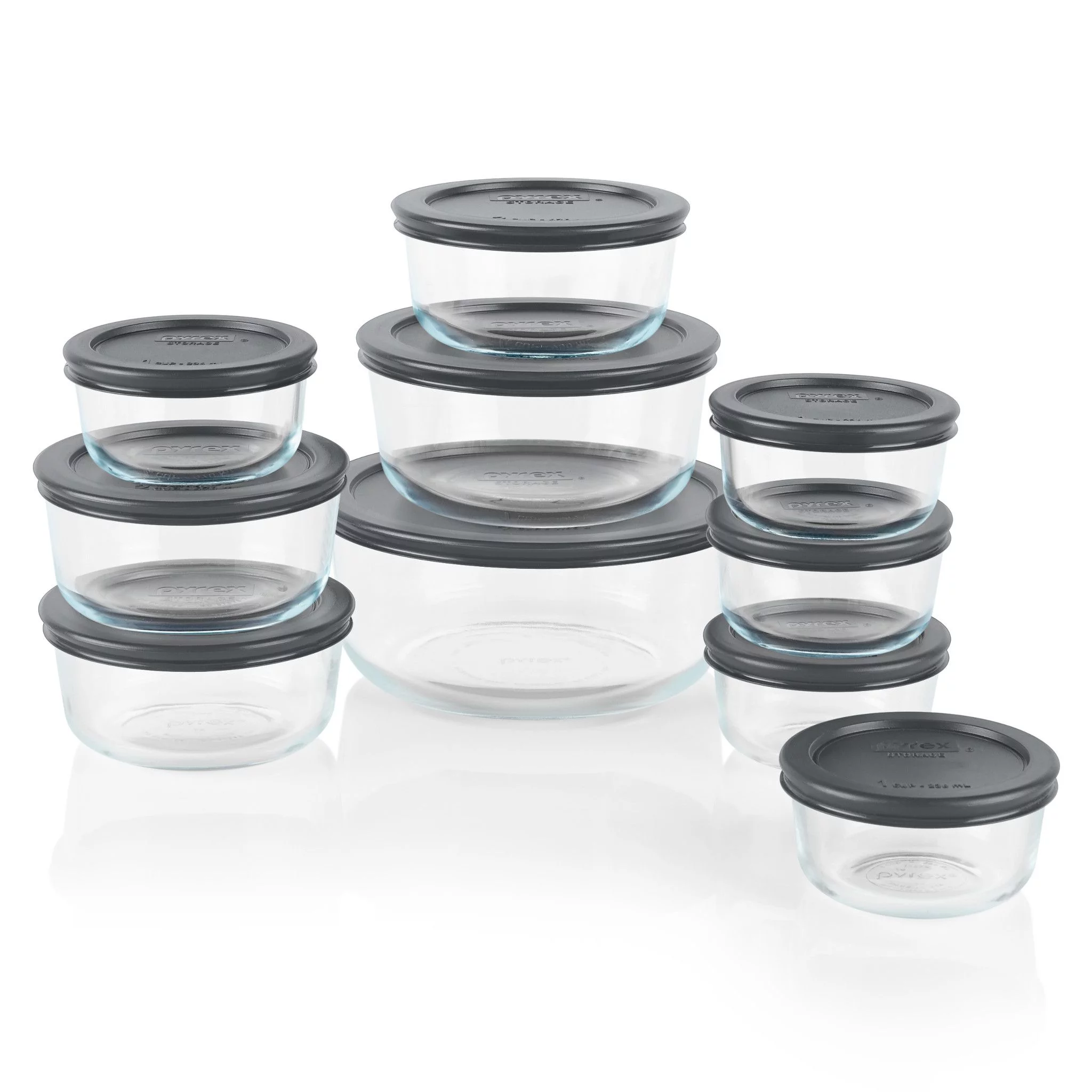 Pyrex Simply Store 20-piece Set with Gray Lids