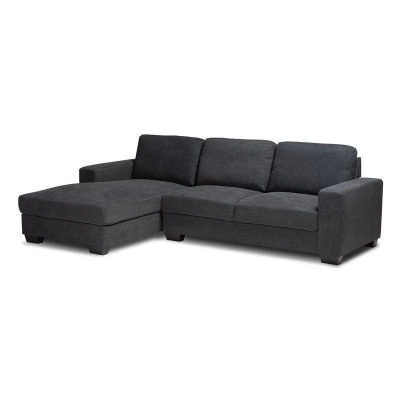 Bowery Hill Dark Grey Sectional Sofa with Left Facing Chaise