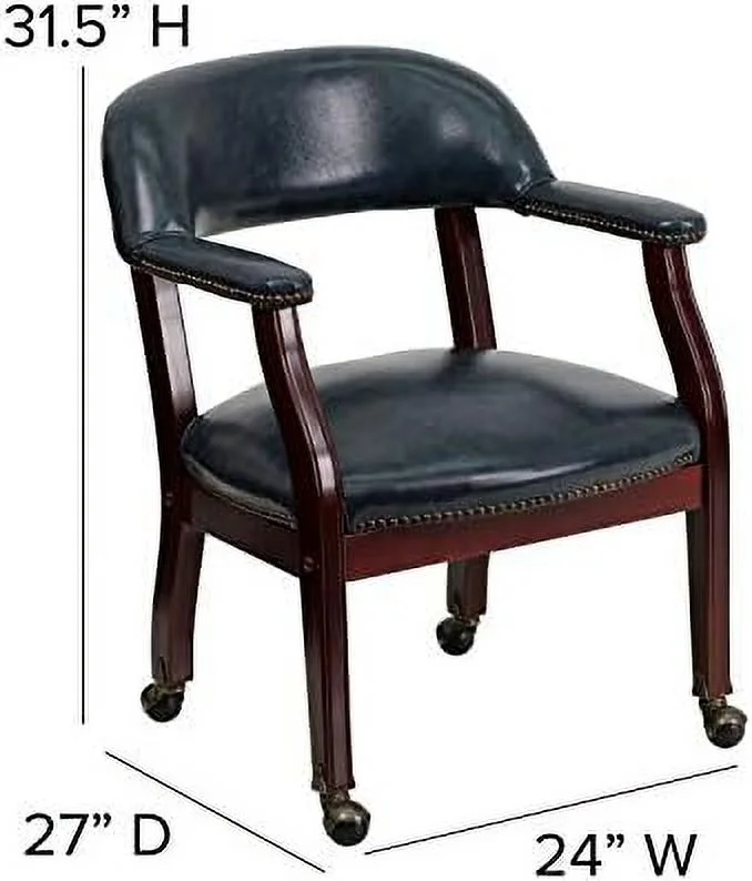 FDXCKJP Burgundy LeatherSoft Conference Chair with Casters