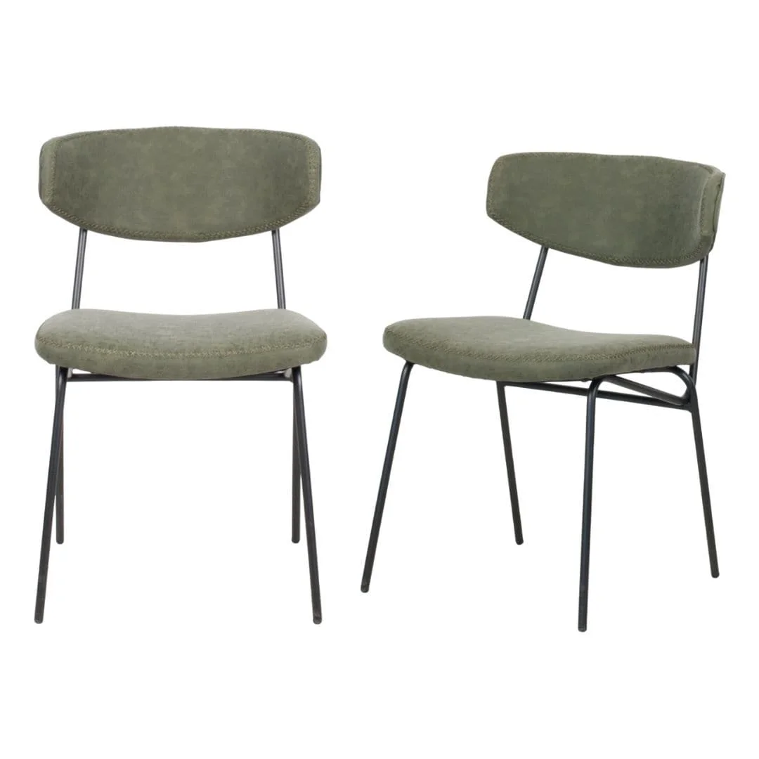 Elite Living (Set of 2) Ingrid Modern Faux Leather Dining Chair Brown