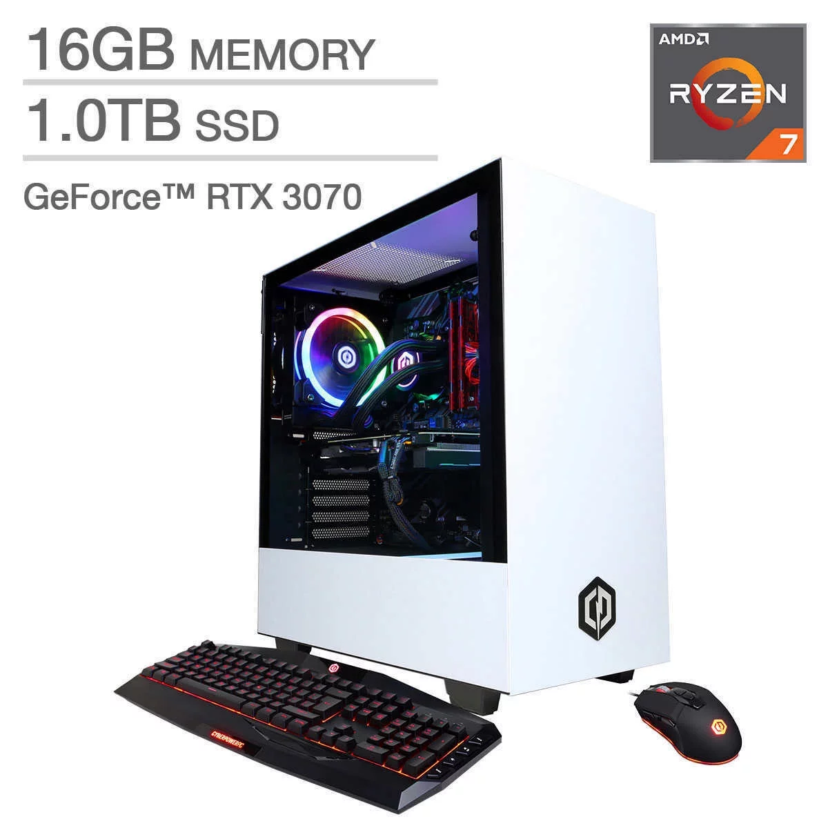 CyberPowerPC Xtreme Gaming Desktop PC Computer SLC9100C RTX 3070 Ryzen 7 16GB RAM 1TB SSD GeForce
