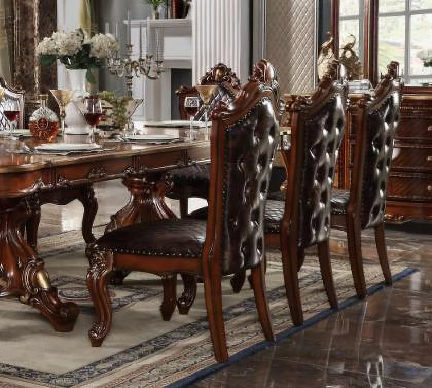 ACME Picardy Side Chair (Set-2), Cherry Oak & PU 68222