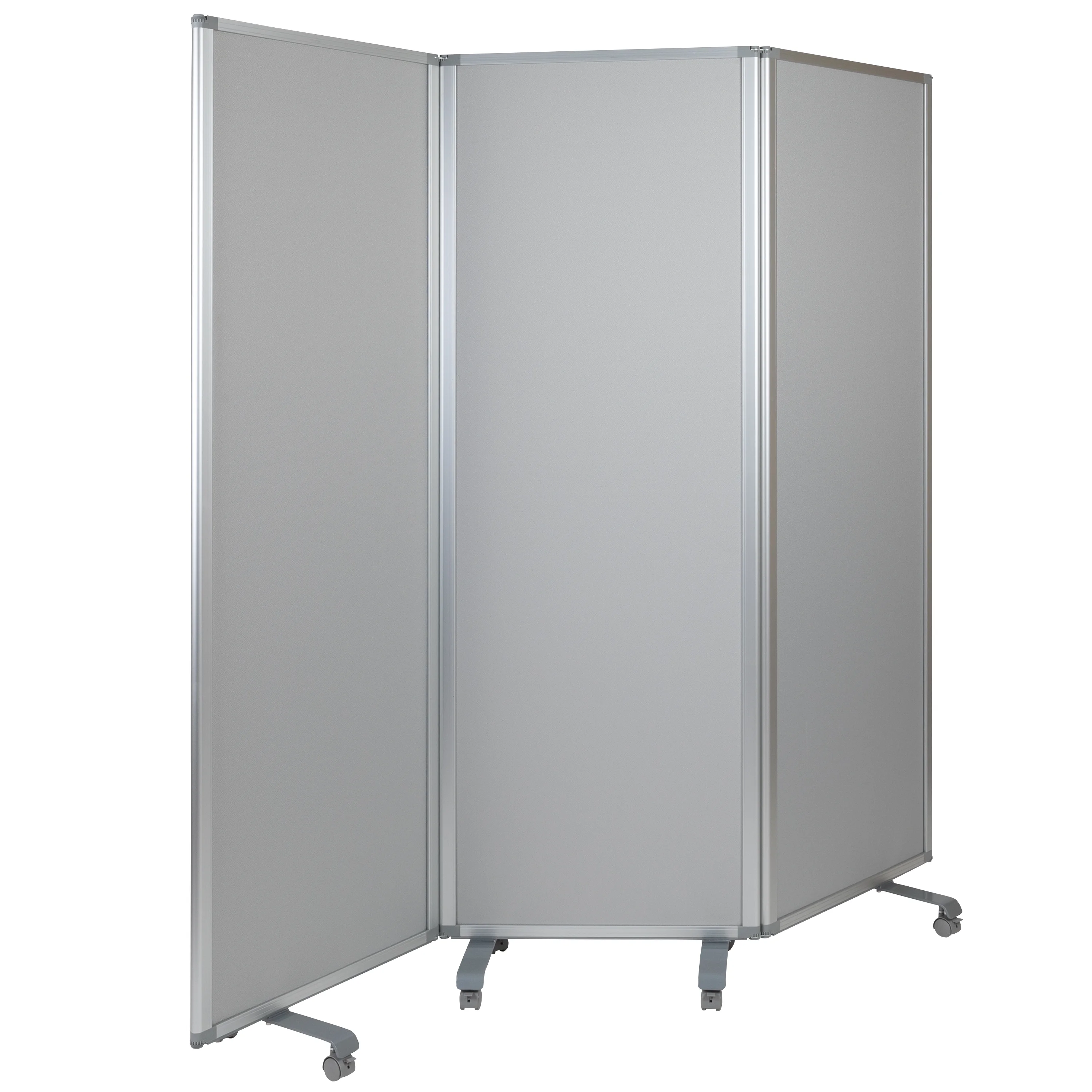 Flash Furniture Raisley Double Sided Mobile Magnetic Whiteboard/Cloth Partition with Lockable Casters, 72