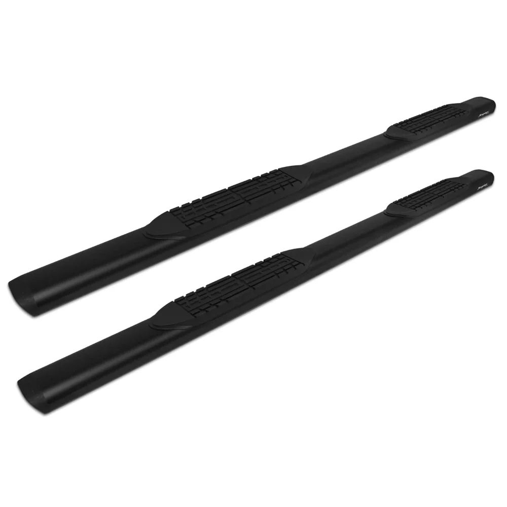 Raptor Series 2021-2023 Fits Ford Bronco 5in Oval Style Slide Track Running Boards Black Textured Aluminum 2003-0388BT