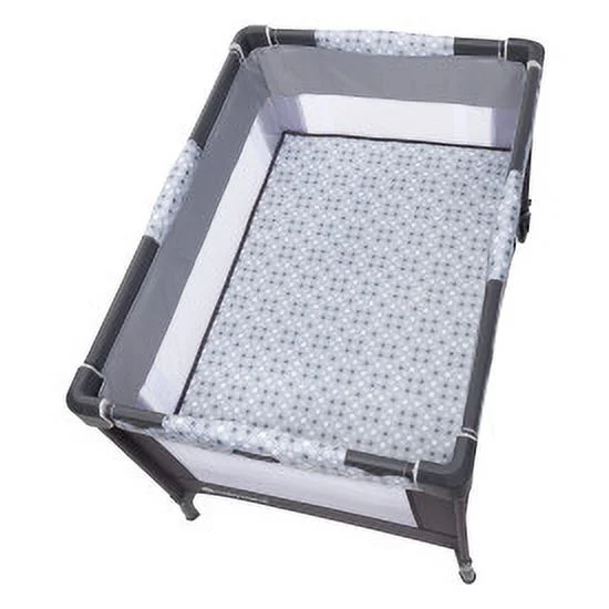 Baby Trend Nursery Den Playard with Rocking Snooze Pod, Flip Over Changer - Pebble Stone Grey