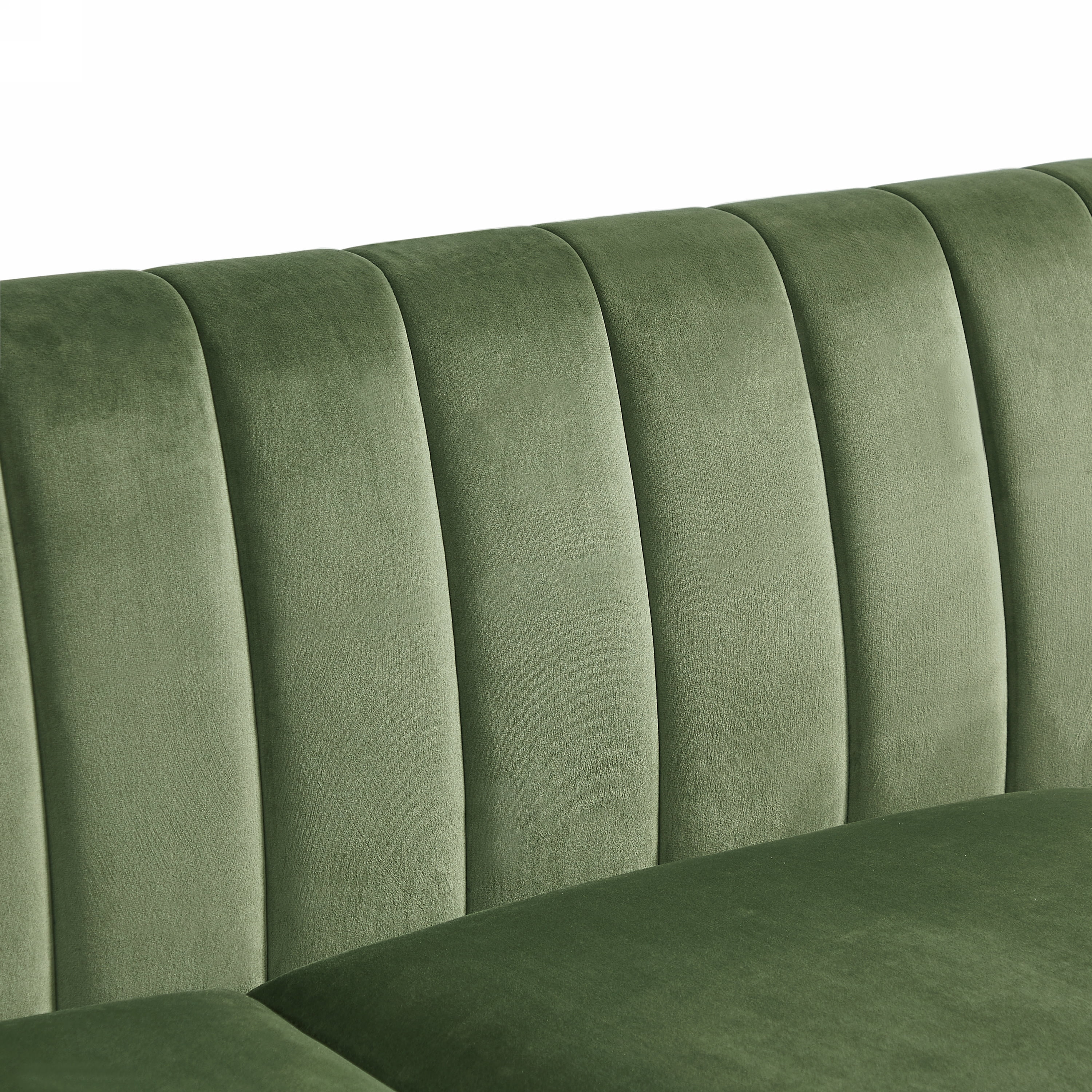 Ufurpie 76 inch 3-Seater Velvet Sofa Couch,Mid Century Modern Chesterfield Sofa with 2 Bolster Pillows for Living Room/Bedroom/Office,Green