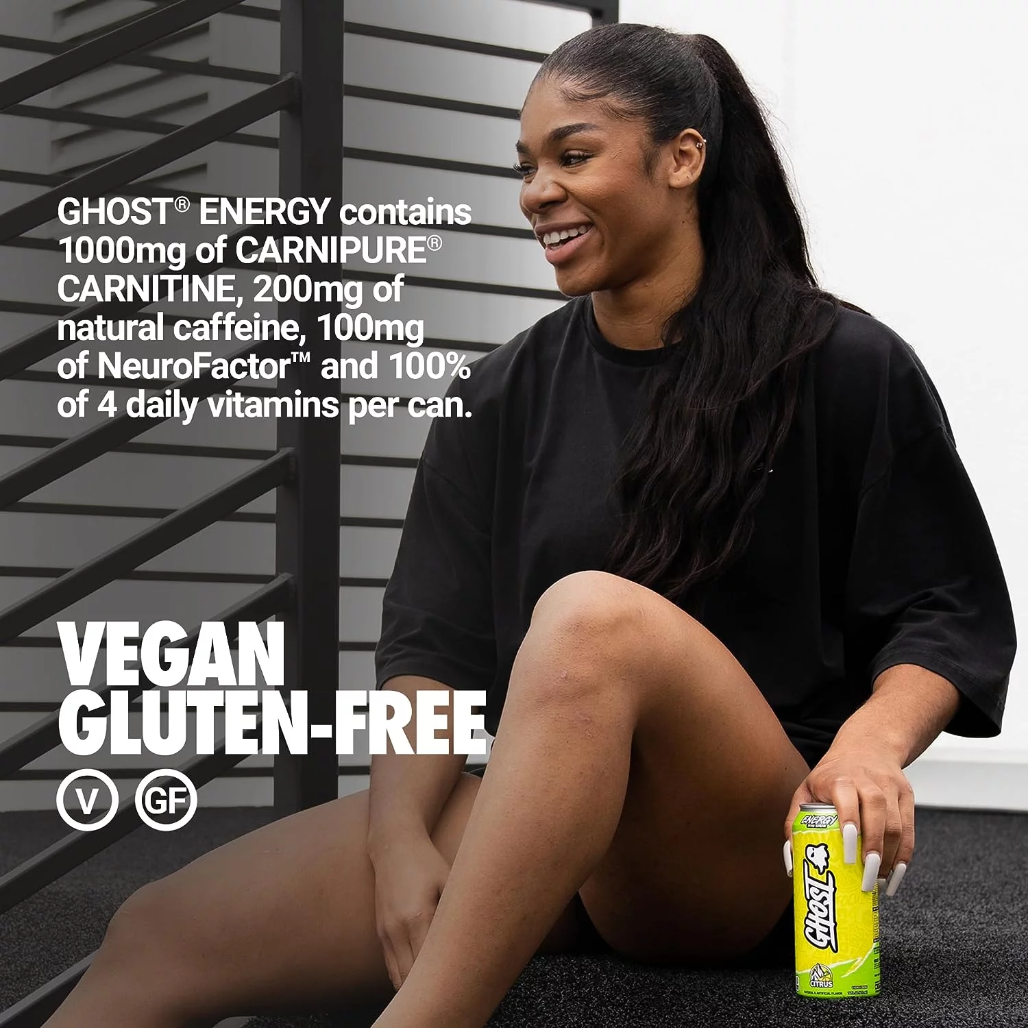 GHOST Zero Sugar Energy Drink, Citrus, 16 oz Can, 12 Pk