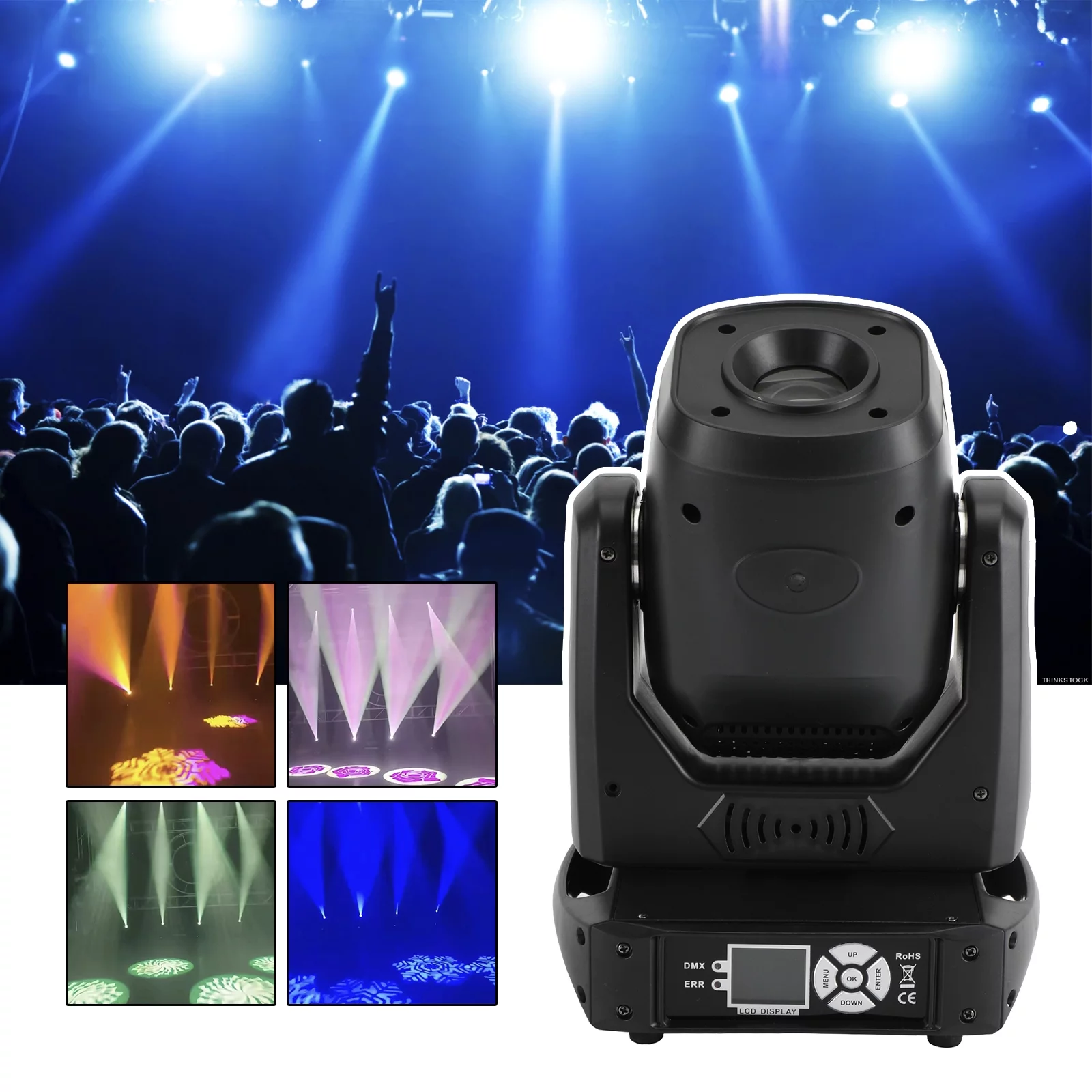 VIPQV 2Pcs 100W Stage Lights LED Moving Head Gobo Beam Spot DMX Party Lighting for DJ Disco