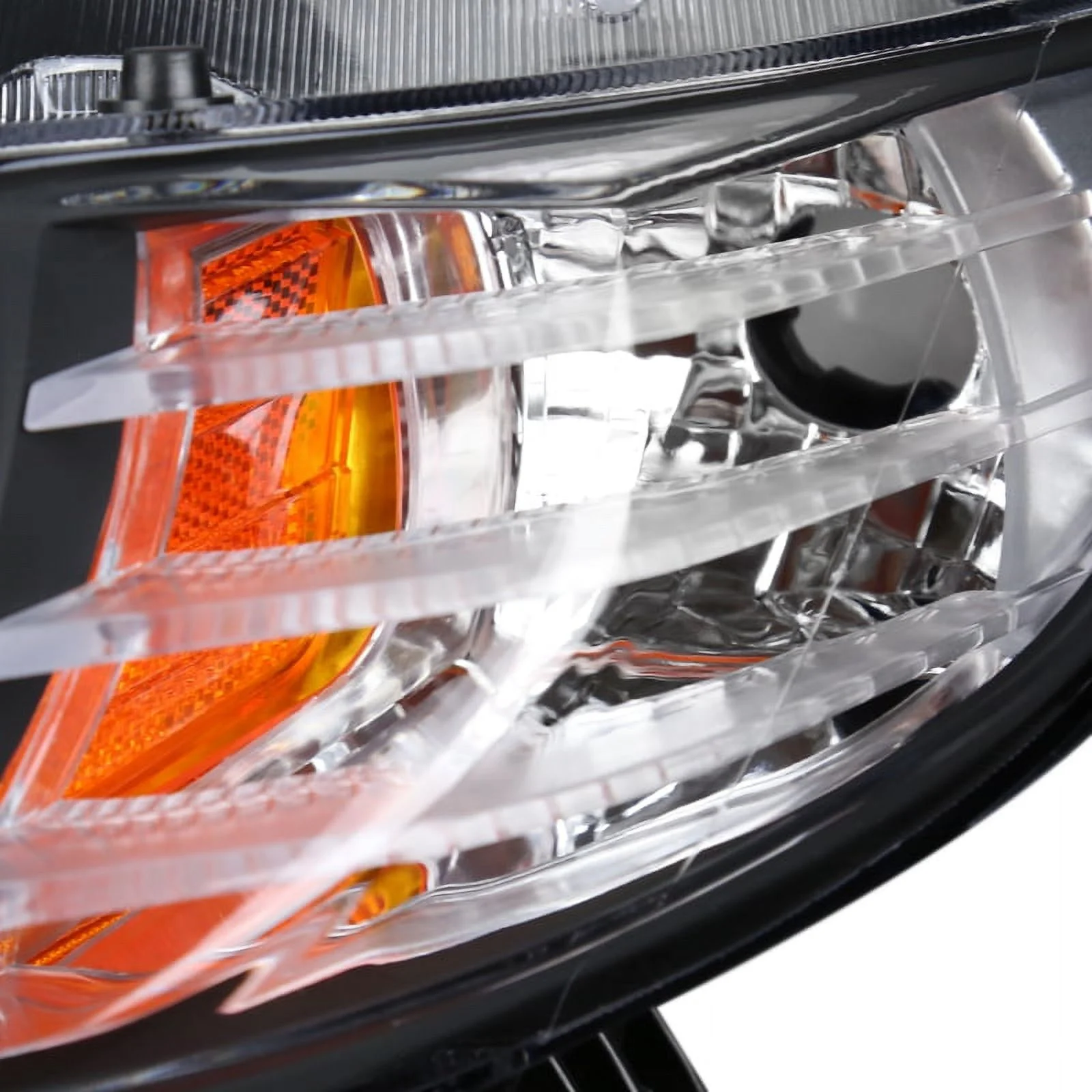 Spec-D Tuning Halo Strip LED Projector Headlights Black Compatible with 2006-2011 Honda Civic 2-Door Coupe Left + Right Pair Headlamps Assembly