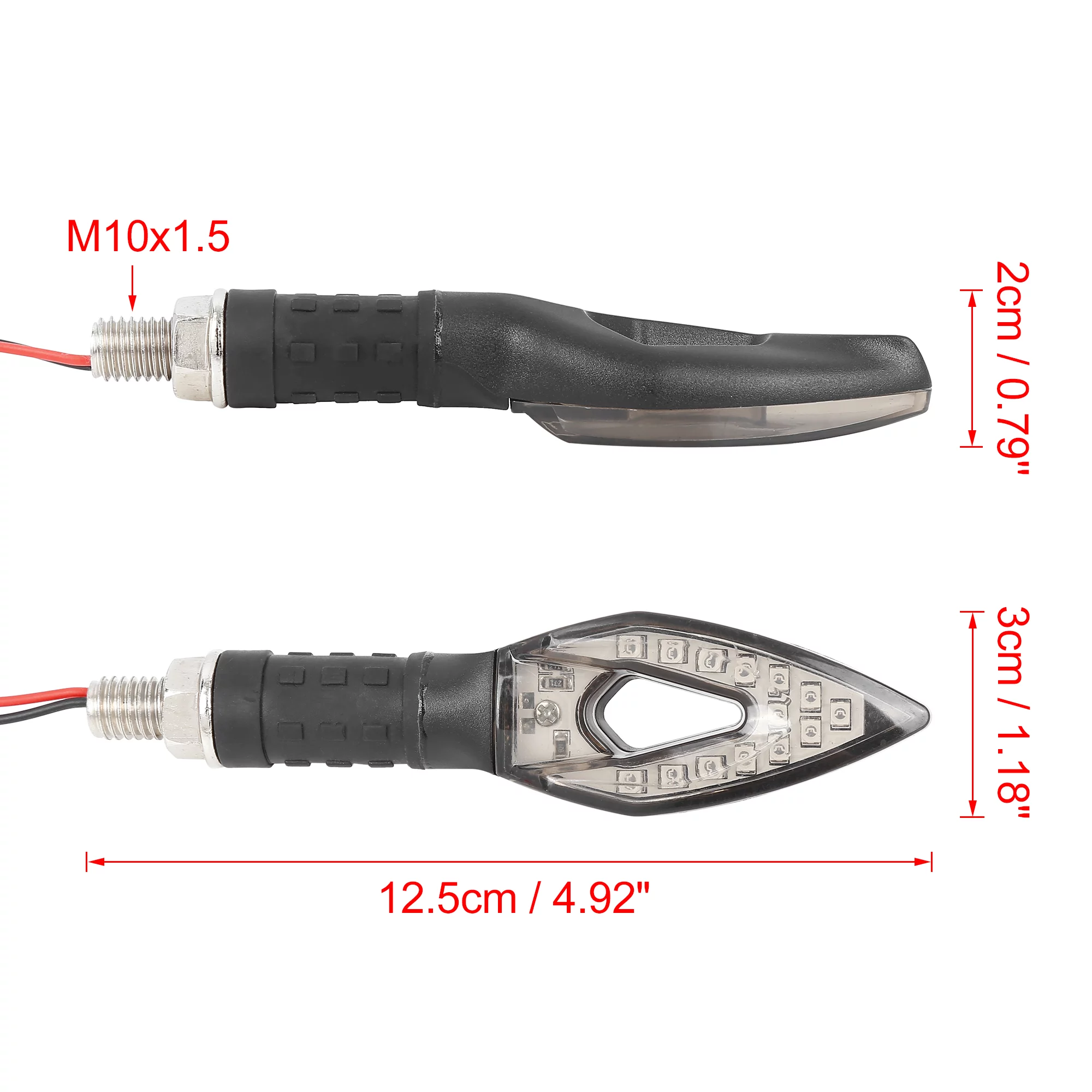 2pcs Motorcycle 14 LEDs Turn Signal Light Side Turning Indicators for Motorbike Scooter Yellow Light