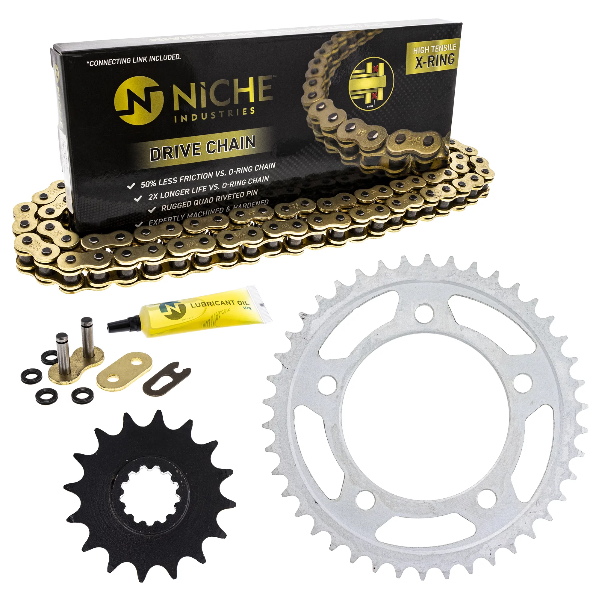 Niche Sprocket Chain Set for Honda CBF600 16/42T 525 X-Ring Motorcycle MK1005086