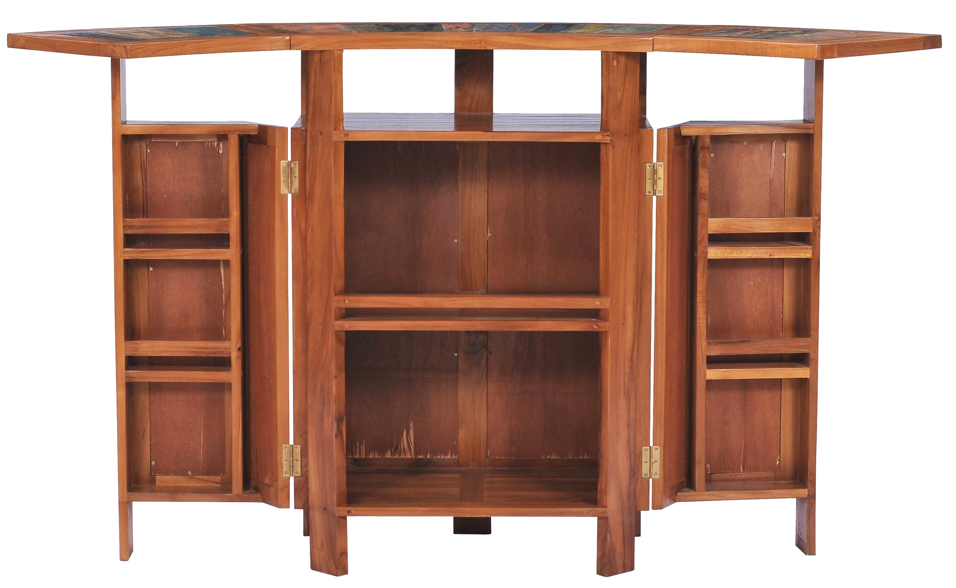 Marina Del Rey Folding Bar Made From Recycled Teak Wood Boats