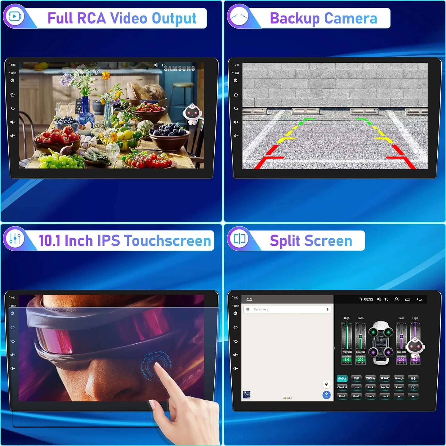 THONZER  Car Stereo Radio for Honda Accord 8th 2008-2013 Android 8 Core Car Stereo 10.1 Inch Touch Screen with CarPlay Android Auto Bluetooth 5.0 GPS Navigation 4G WiFi  Backup Camera（4G+64G）