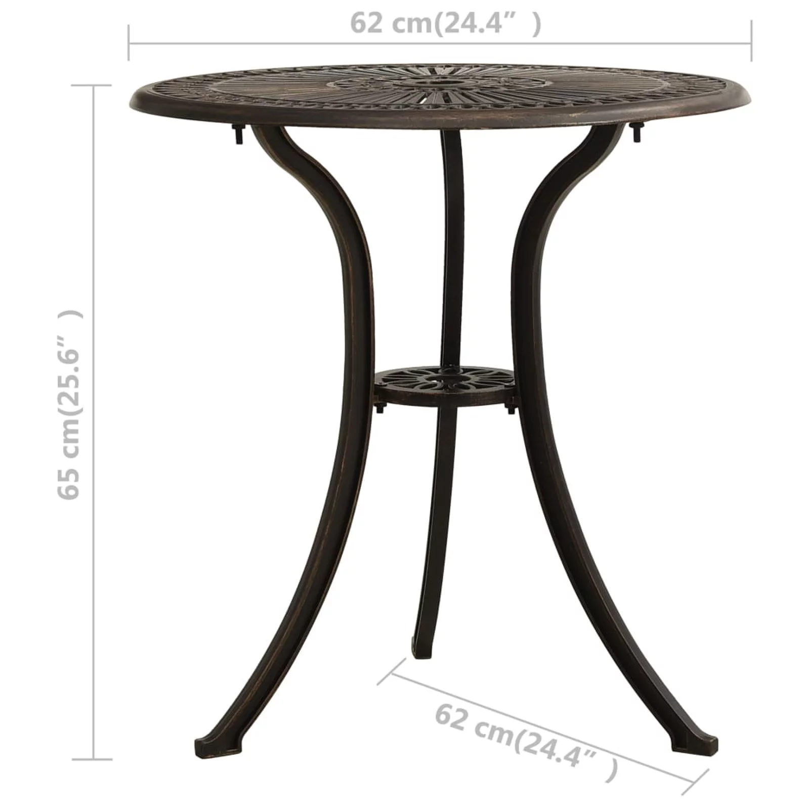Irfora parcel,Cast Aluminum Table Furniture VidaxlTable Balcony Bedside Bronze Table PatioEnd Table Resistant Steel Patio Weather Resistant End Table Metal Table Small