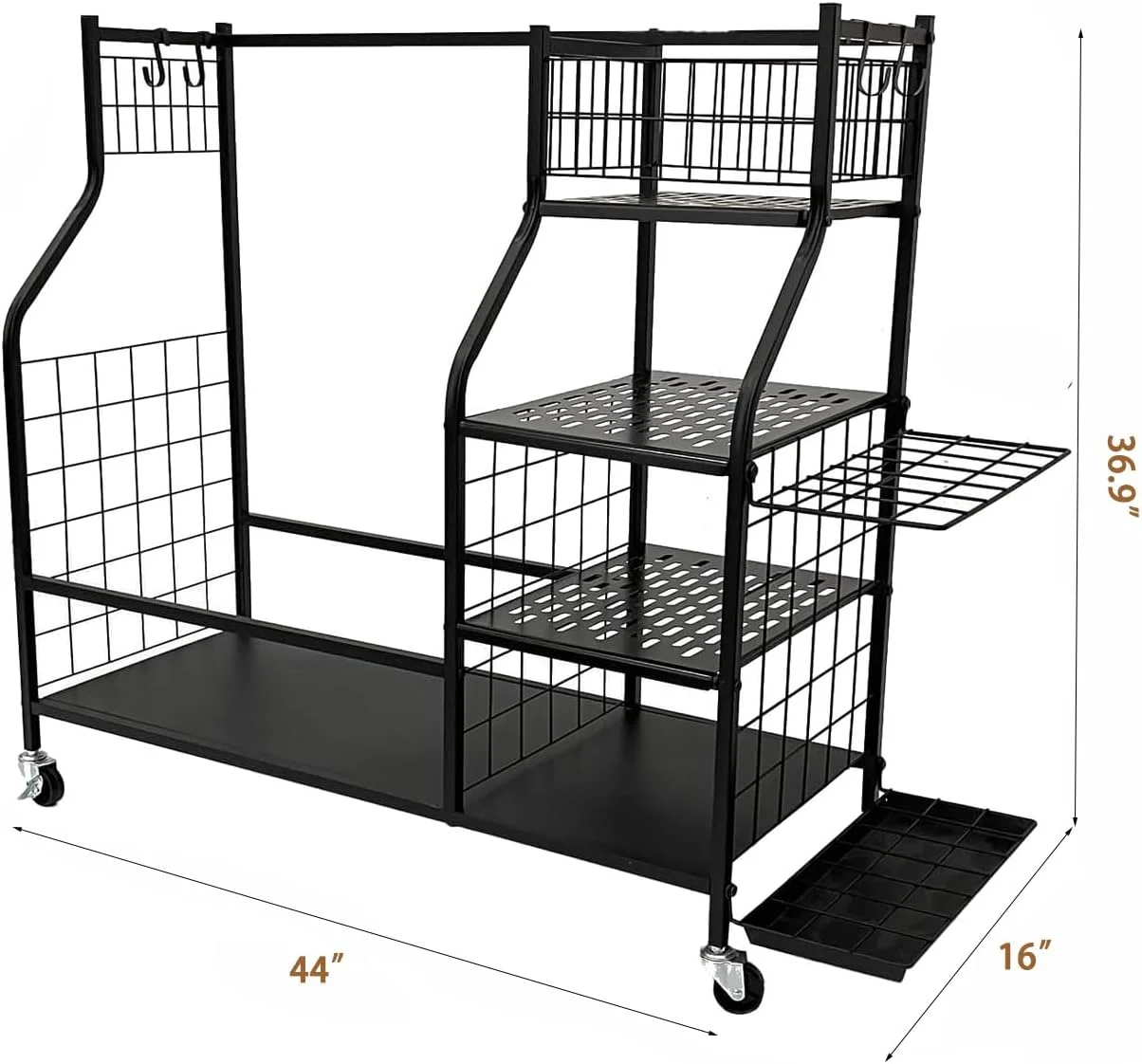 Golf Storage Rack, Golf Club Storage Rack with Wheels, Holds 2 Full Size Golf Bags, Golf Clubs and Golf Accessories, Extra Large Golf Storage Rack for Garage