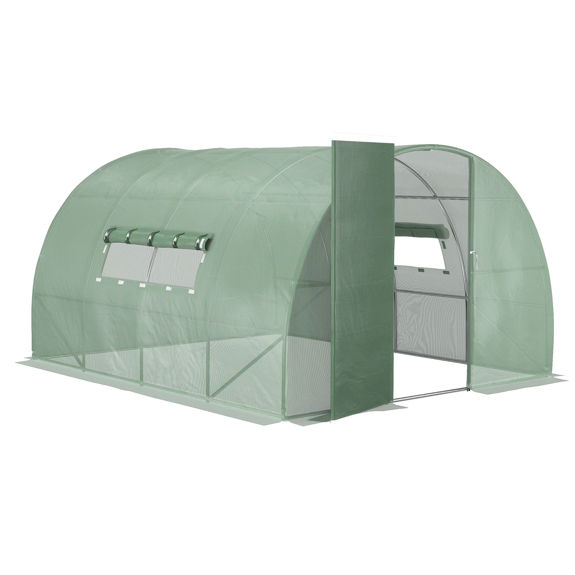 Outsunny 13' x 10' x 6.5' Outdoor Portable Walk-In Greenhouse with PE Cover