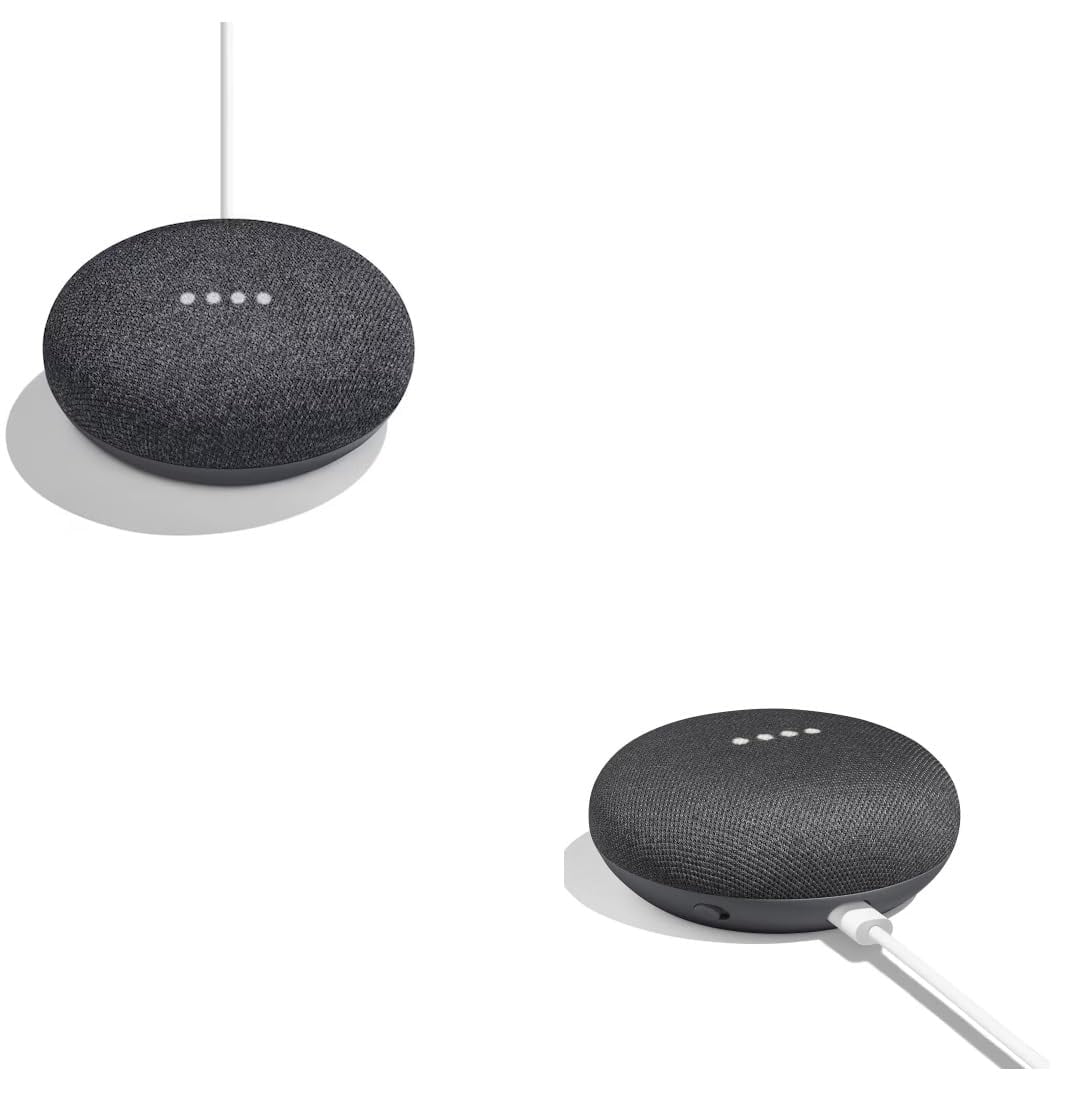 Google Nest Mini 1st Generation Bluetooth Speaker (International Version) with US Power Adapter (Slate Black)