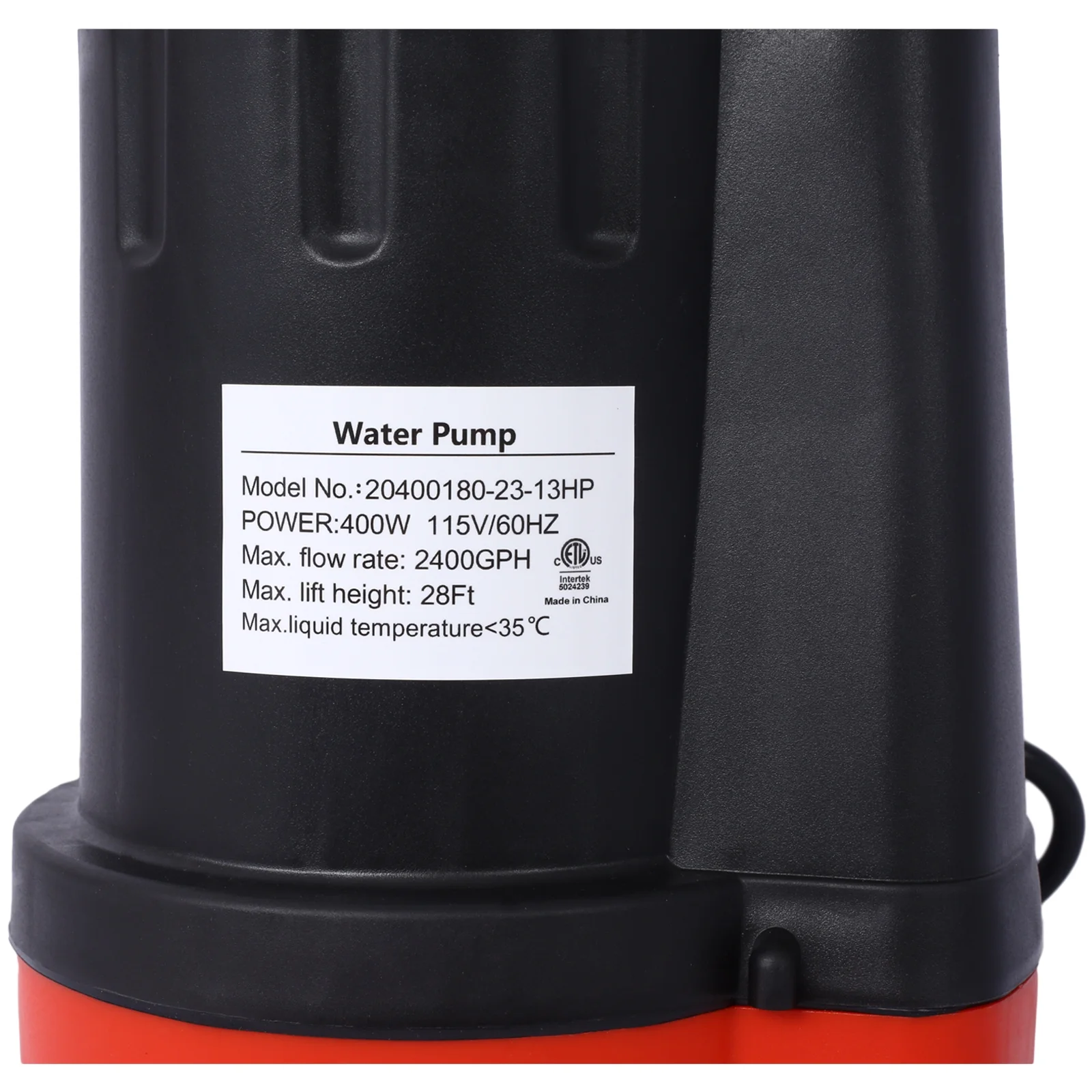 Submersible Water Pump, 1/3HP 2500GPH Thermoplastic Utility Pump Portable Electric Water Pump Sump Pump, With 10 Feet Power Cord.